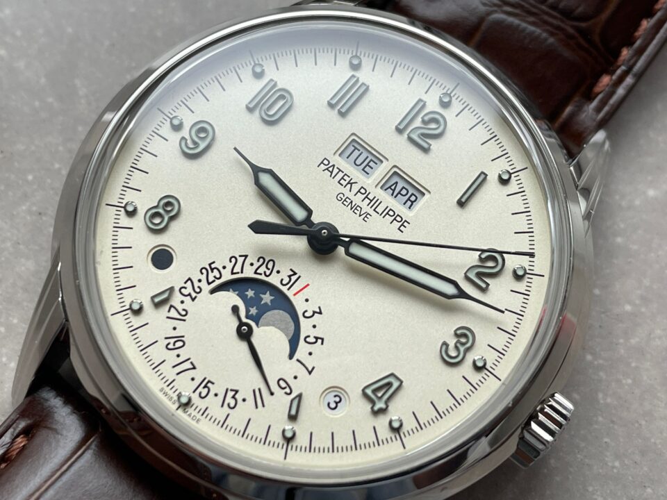 Replica PATEK PHILIPPE Perpetual Calendar 5320G-001 SS GSF 1:1 Best Edition Cream Dial on Brown Leather Strap A324 - Top club