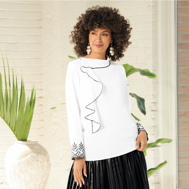 Morgan Woven Blouse - MIDNIGHT VELVET CATALOG
