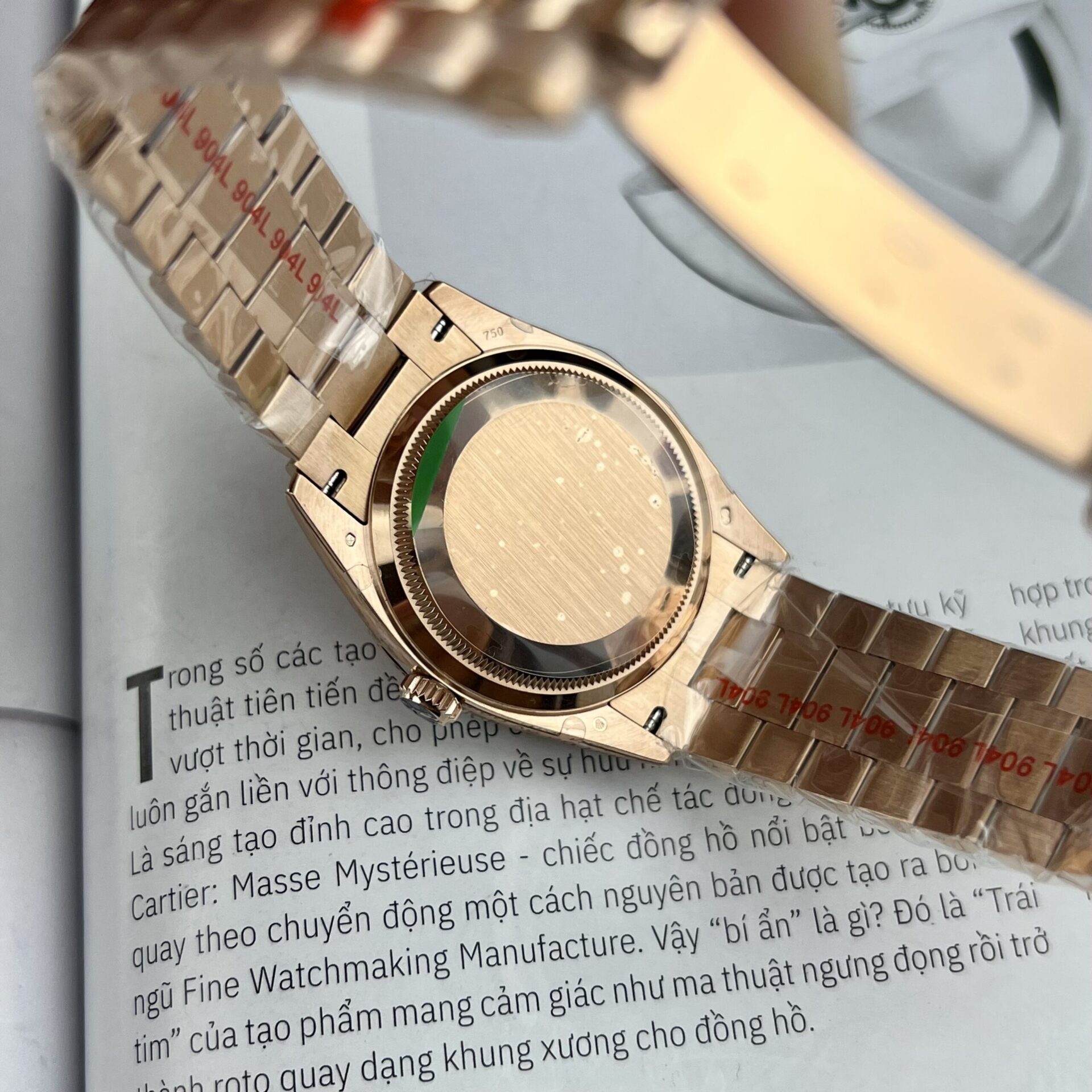 Rolex Clone Watch Day-Date Pink Dial President Strap EW Factory 31mm - Top club