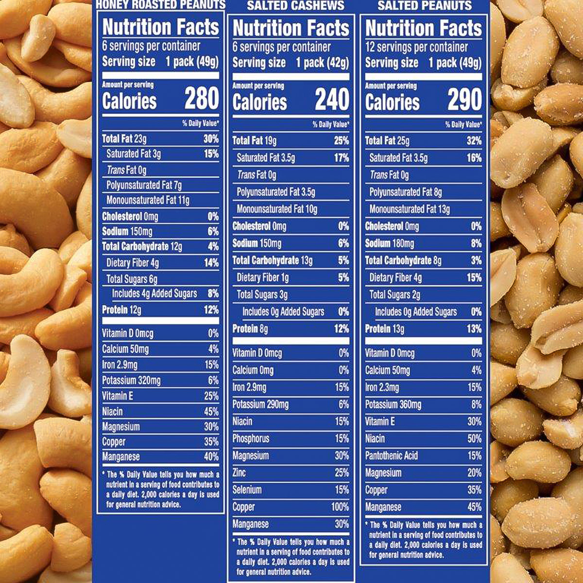 Planters, Cashew & Peanut, Variety Pack, 24-count