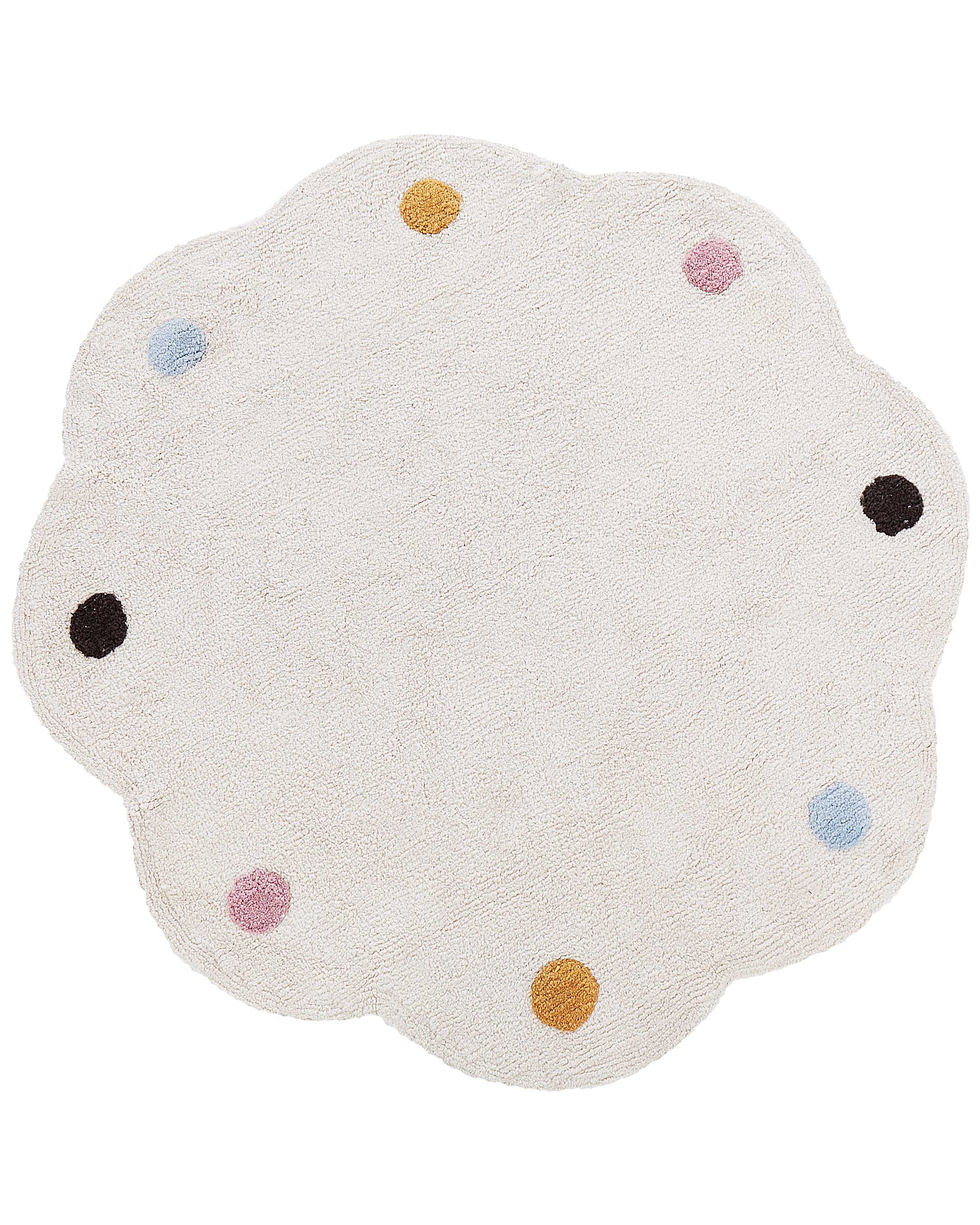 Kids Rug DUREVI Light Beige ø 120 cm Cotton