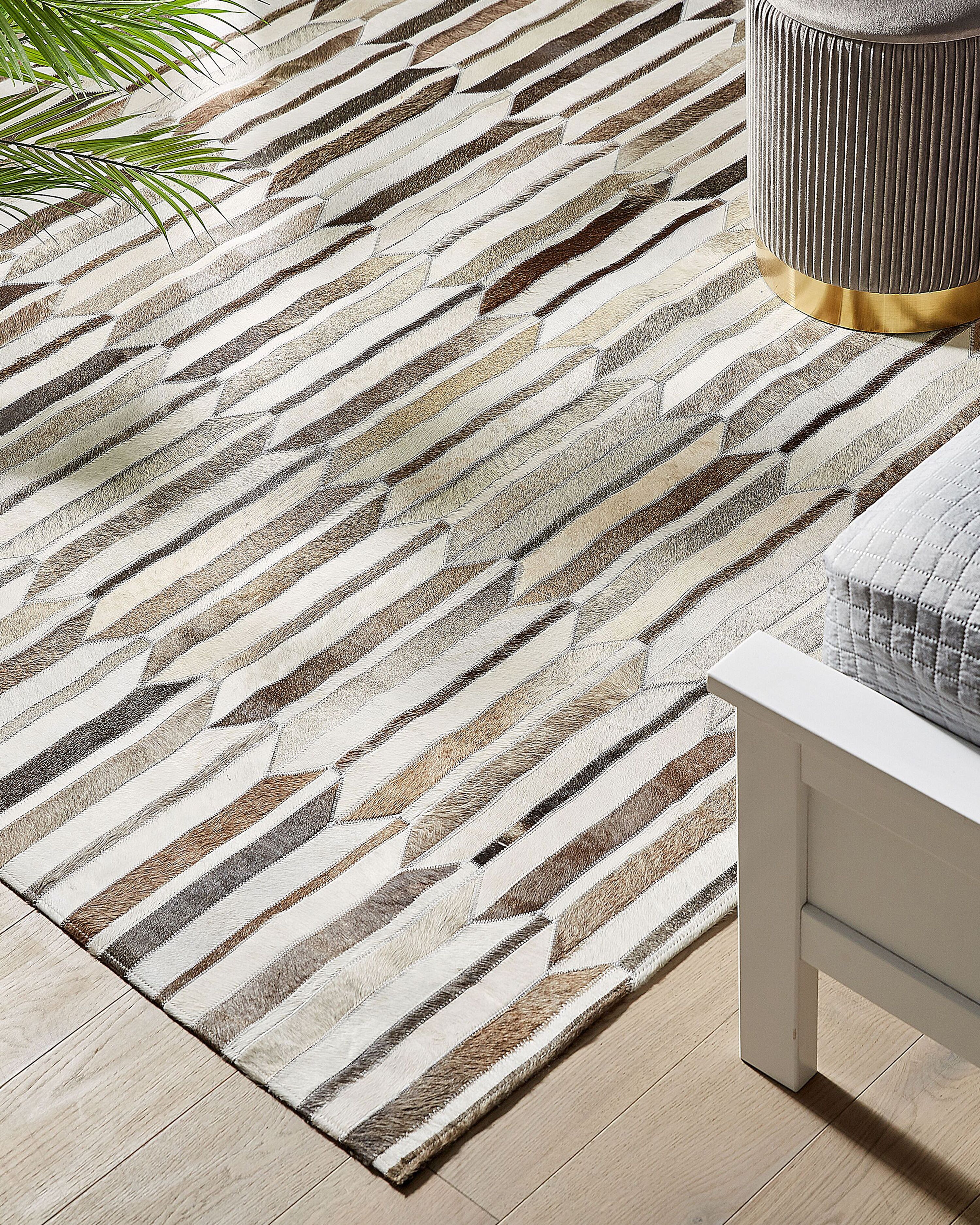 Rug KULALAR Beige 160 x 230 cm Leather