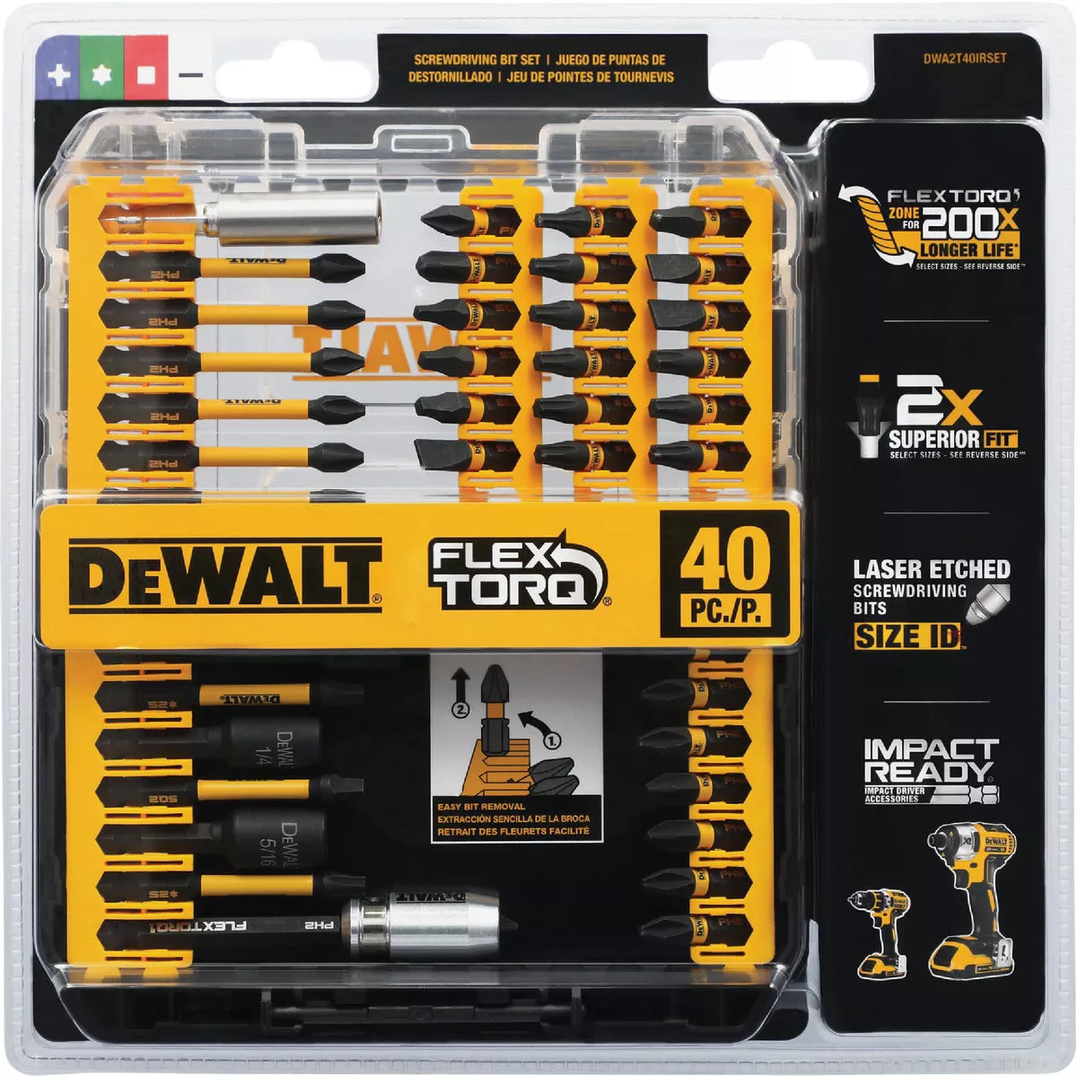 DEWALT Elite Series 1/4 In. x Impact Driver Bit Set (40-Piece)