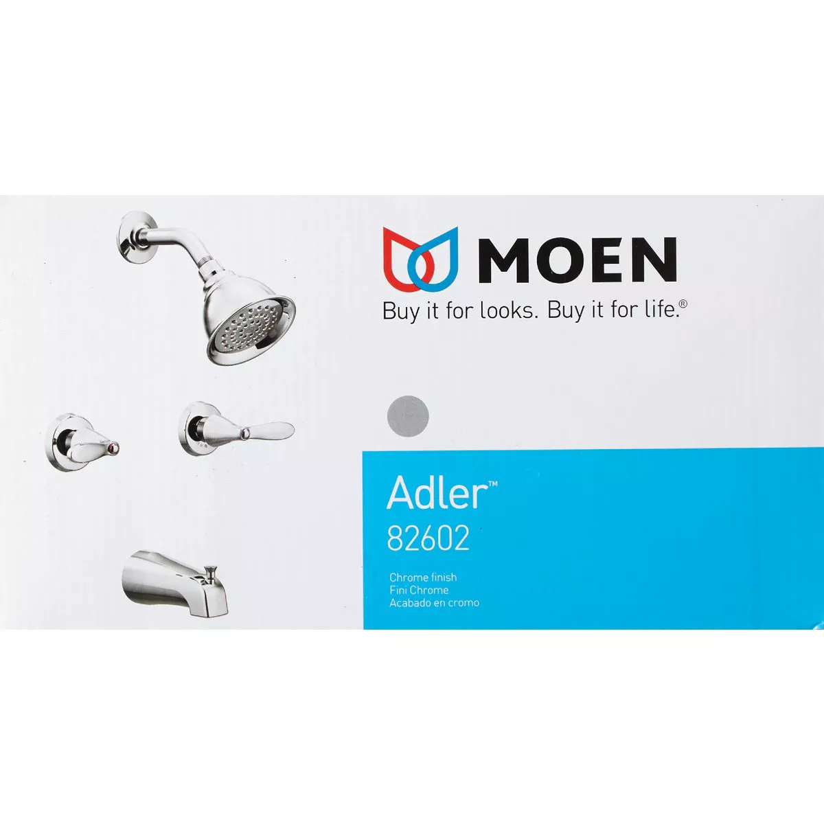 Moen Adler 2-Handle Lever Tub and Shower Faucet, Chrome