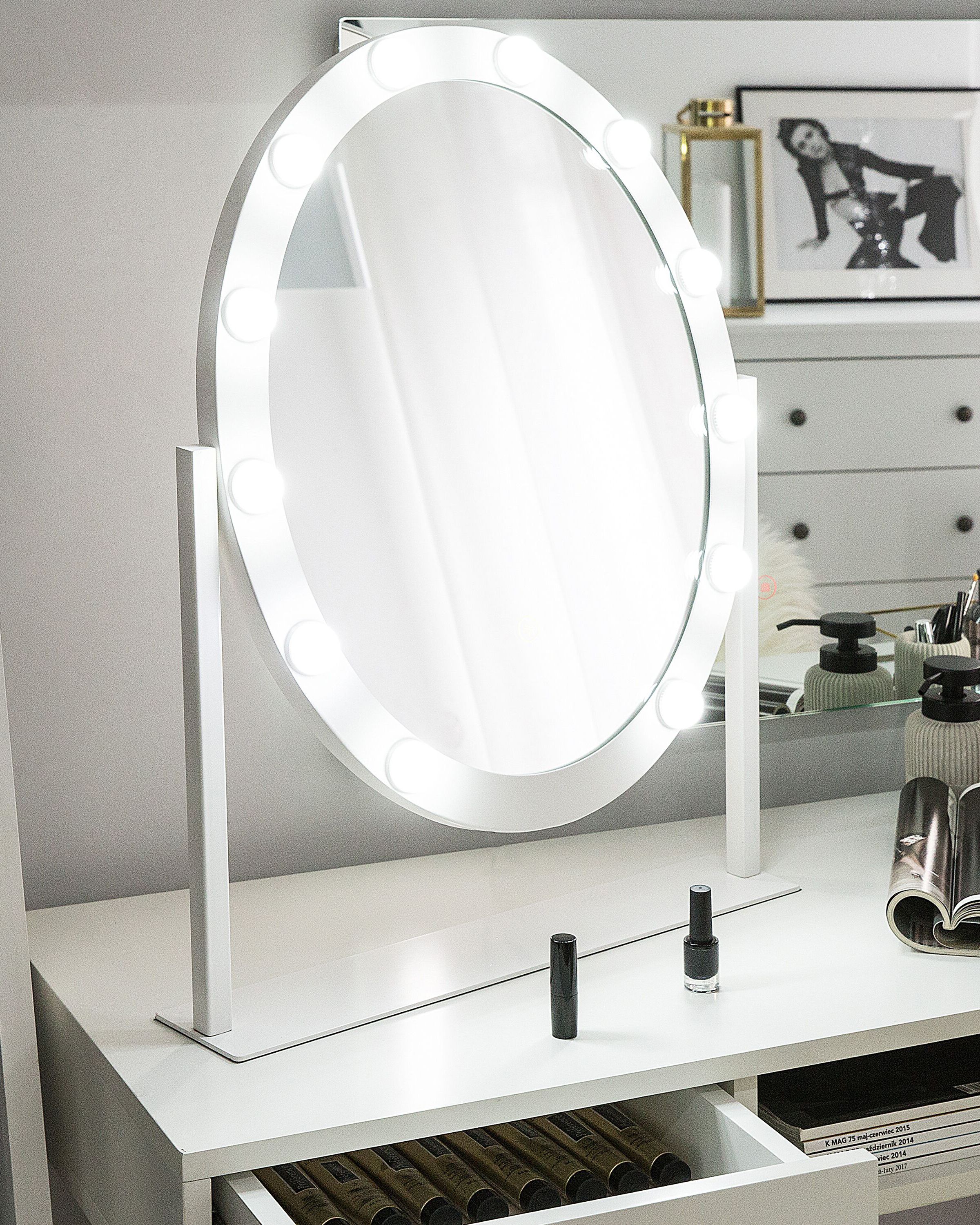 Dressing Table Mirror LED ROSTRENEN White
