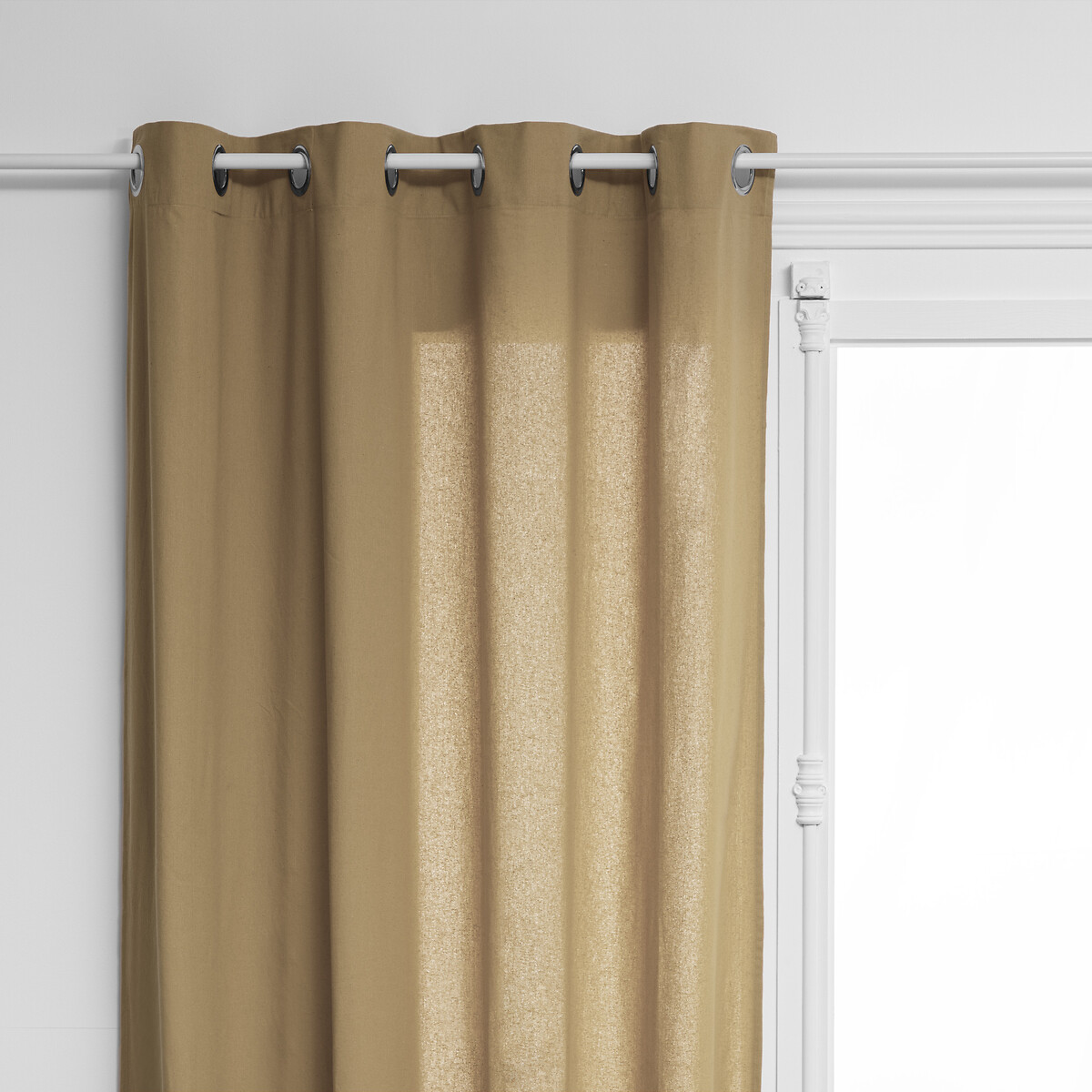 Curtain "Anjali" Cotton & metal, beige, 135x240 cm