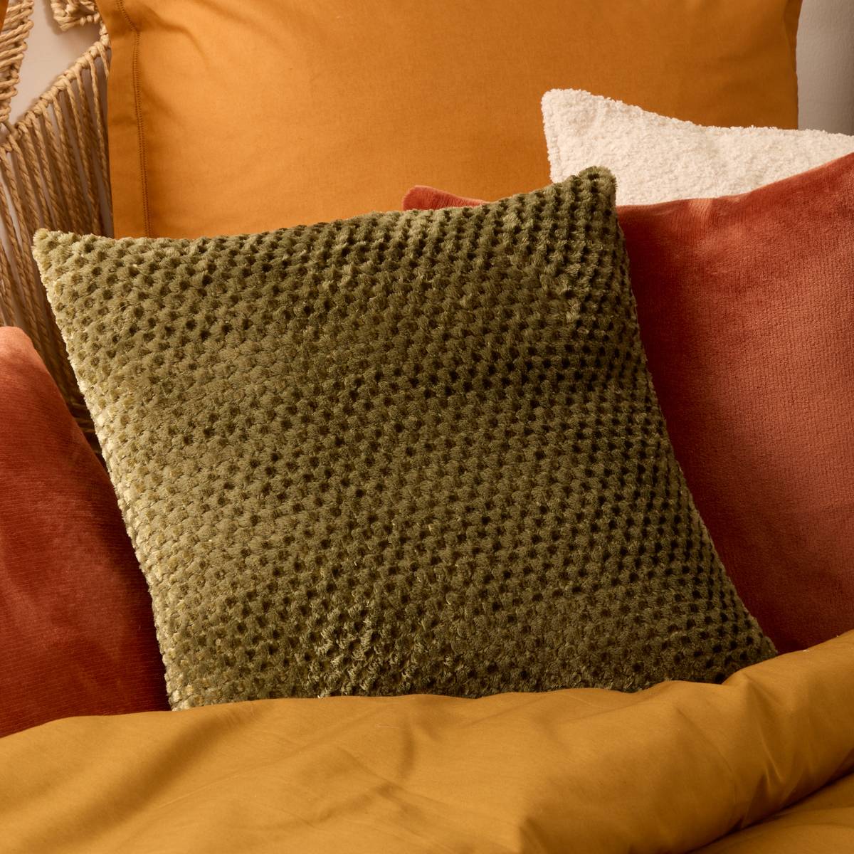 Cushion "Lyno" Khaki green, 40x40 cm