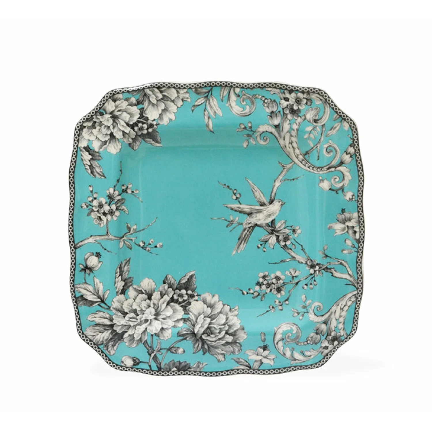222 Fifth Adelaide Round 16-Piece Porcelain Dinnerware Set, Black Toile - Image 38