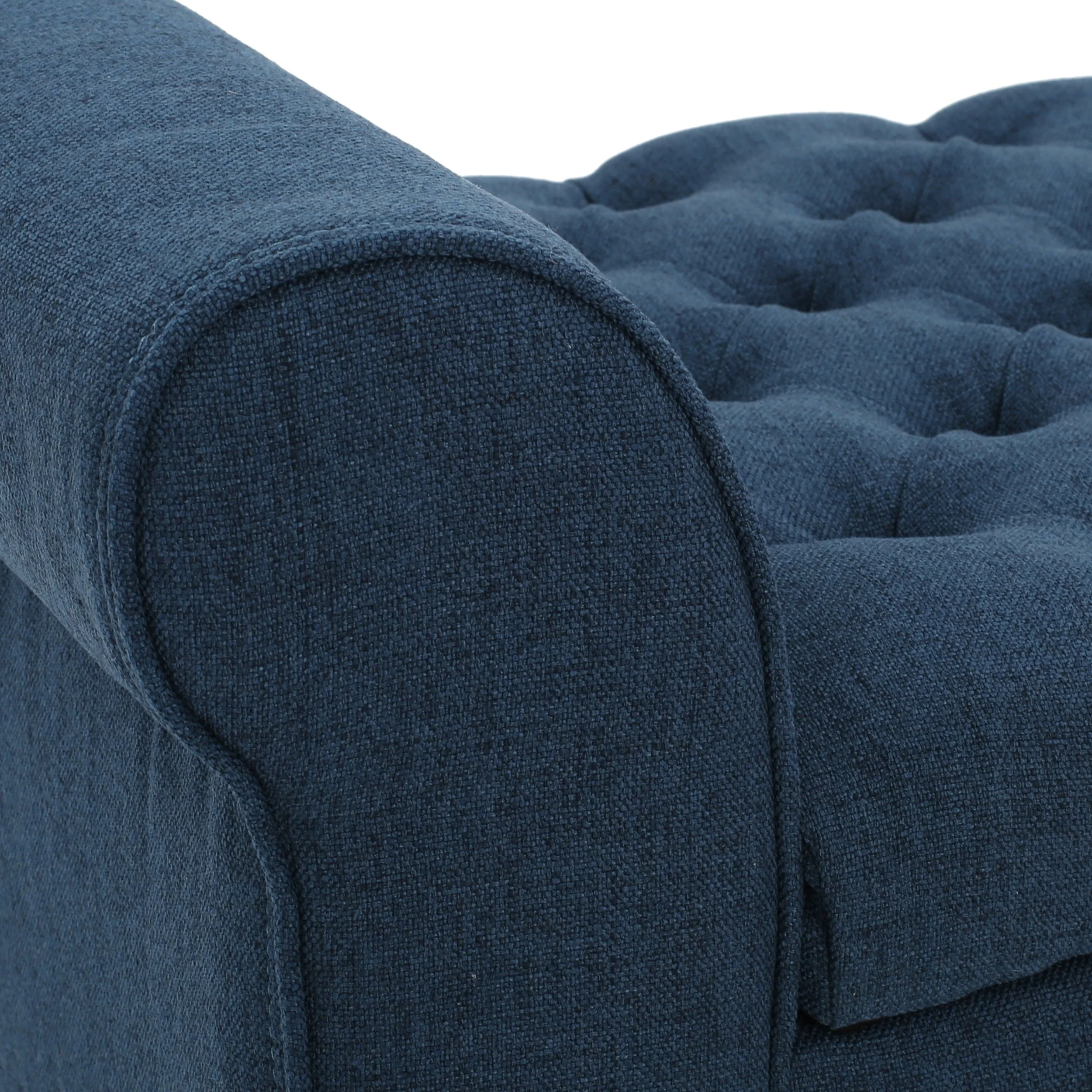 Noble House Amanda Dark Blue Fabric Armed Storage Bench - Image 6