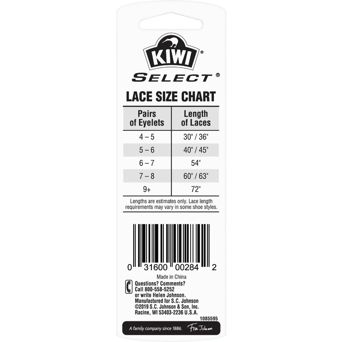 Kiwi Select Dress Round 36 In. Laces (2-Pair)