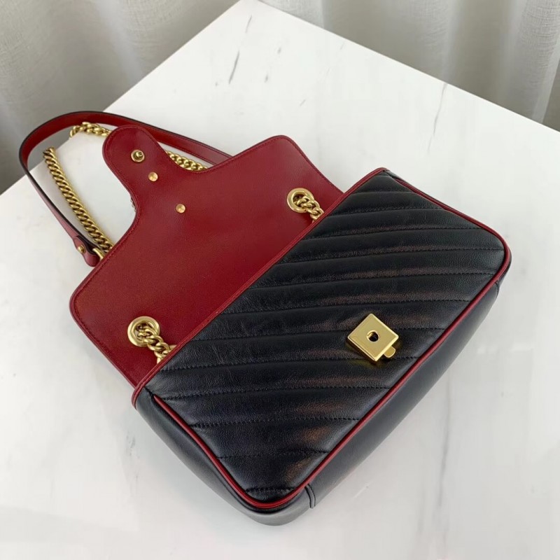 Replica Gucci Gg Marmont Small Shoulder Bag 443497 Black1:1High-quality replica