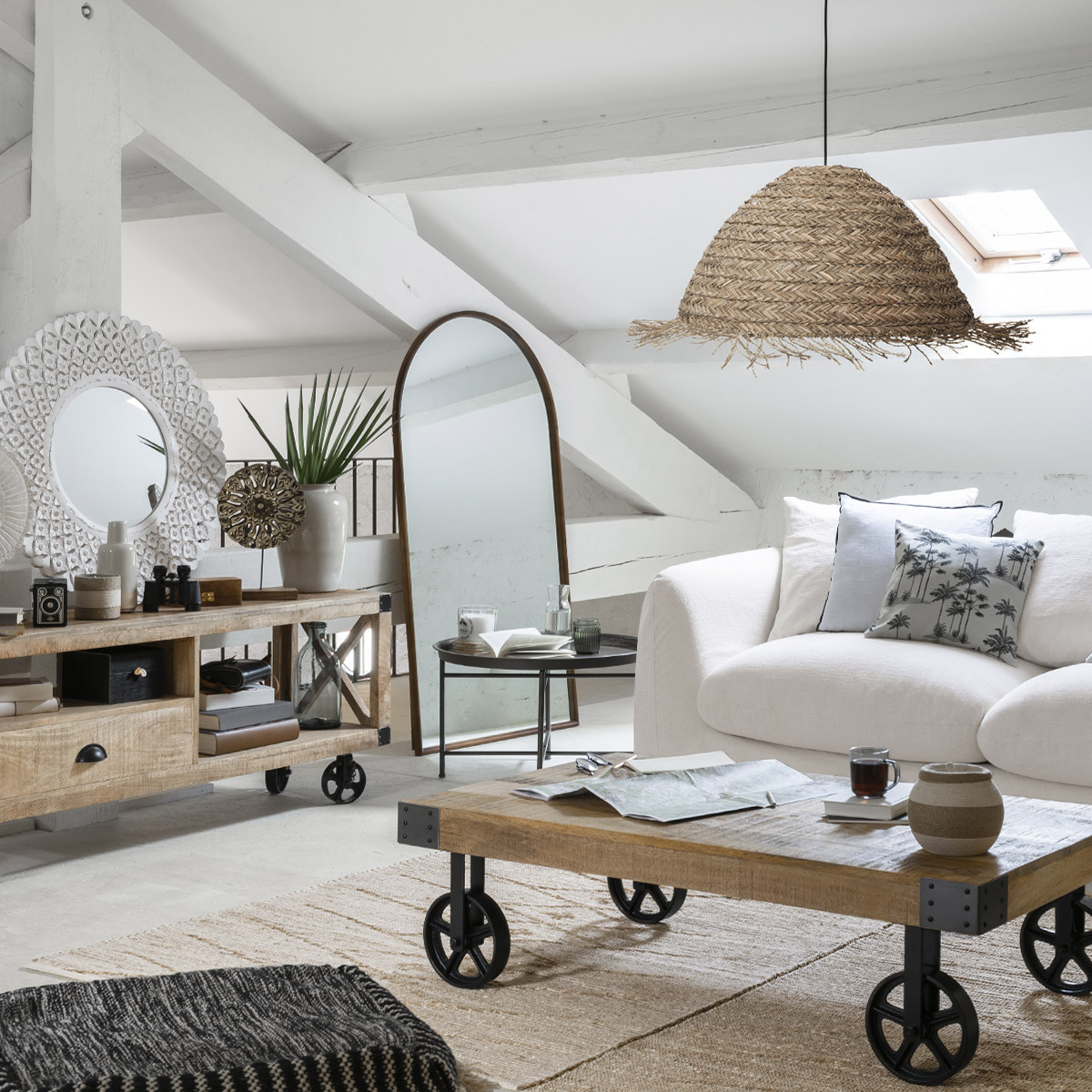 Mirror"Maria" Poplar, 78x140 cm