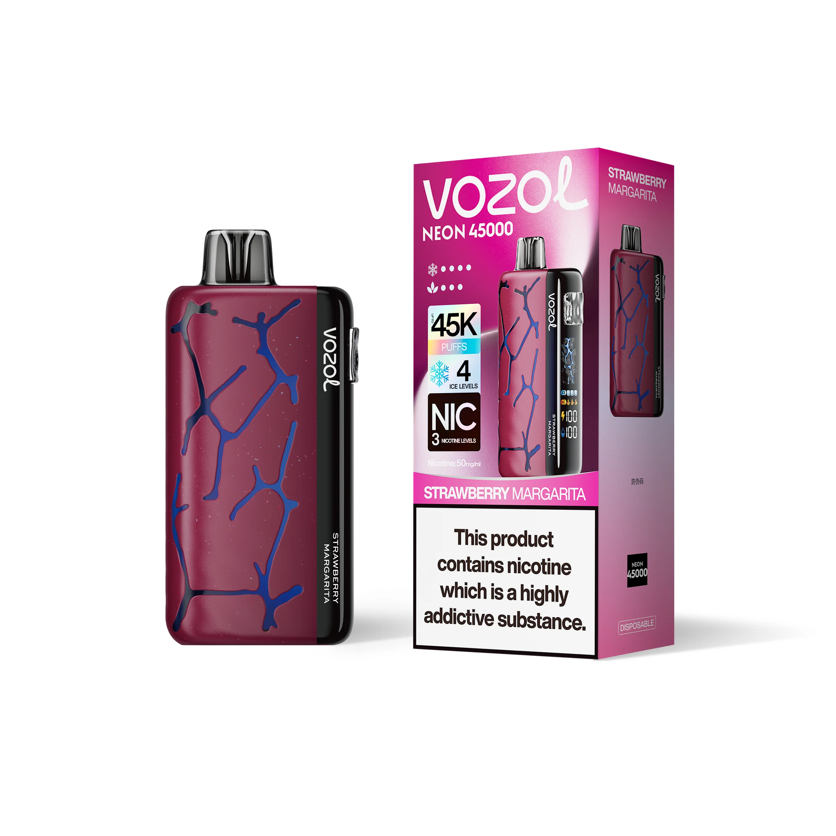 VOZOL NEON 45K jednorazowy e-papieros (wszystkie smaki)