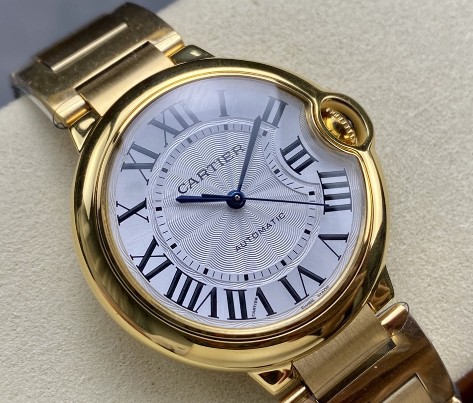 Fake Cartier Watch Ballon Bleu de Cartier Yellow Gold 36mm Silver Dial WGBB0046 mechanical movement(1:1 replica) - Top club