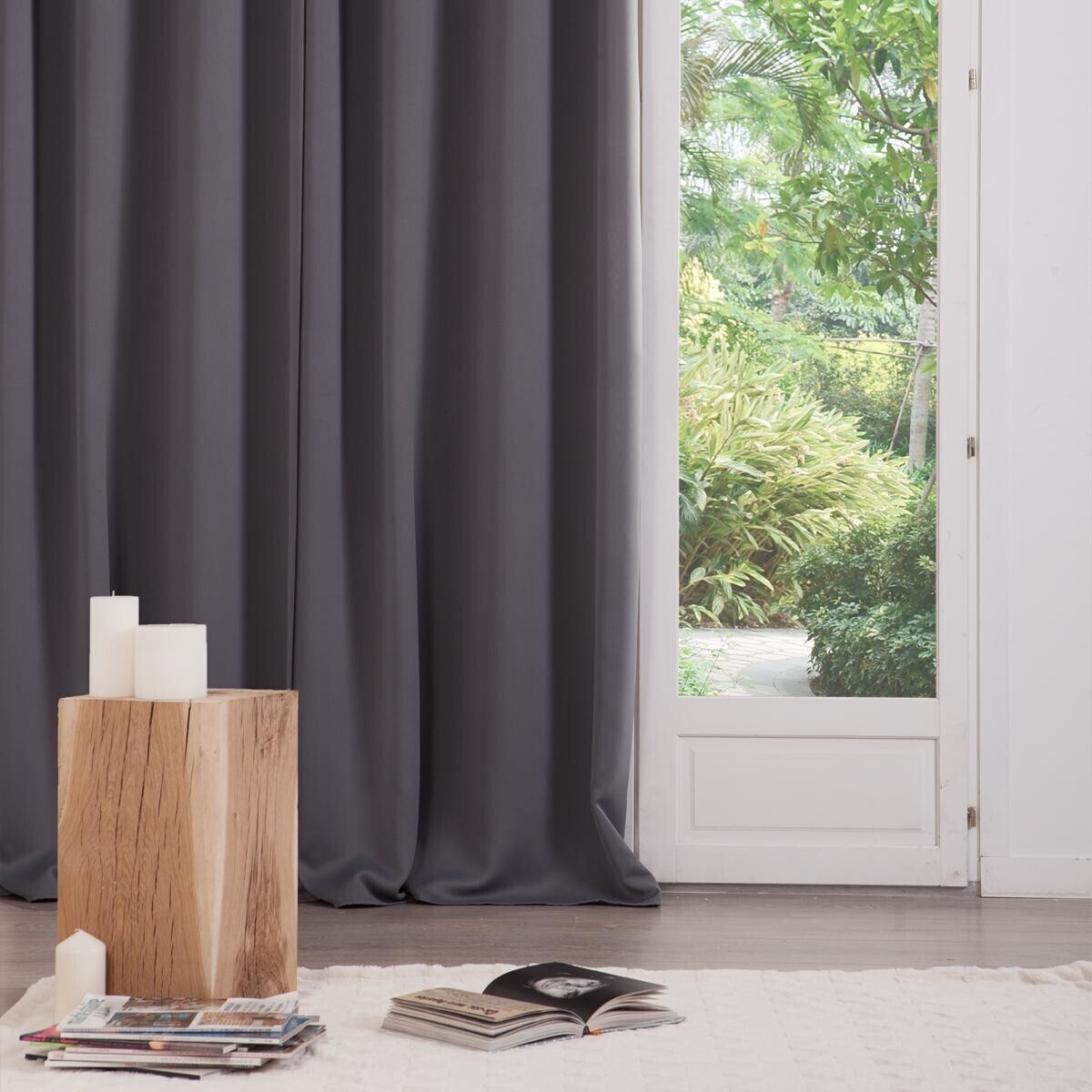 Set of 2 blackout curtains Slate grey, 135x240 cm