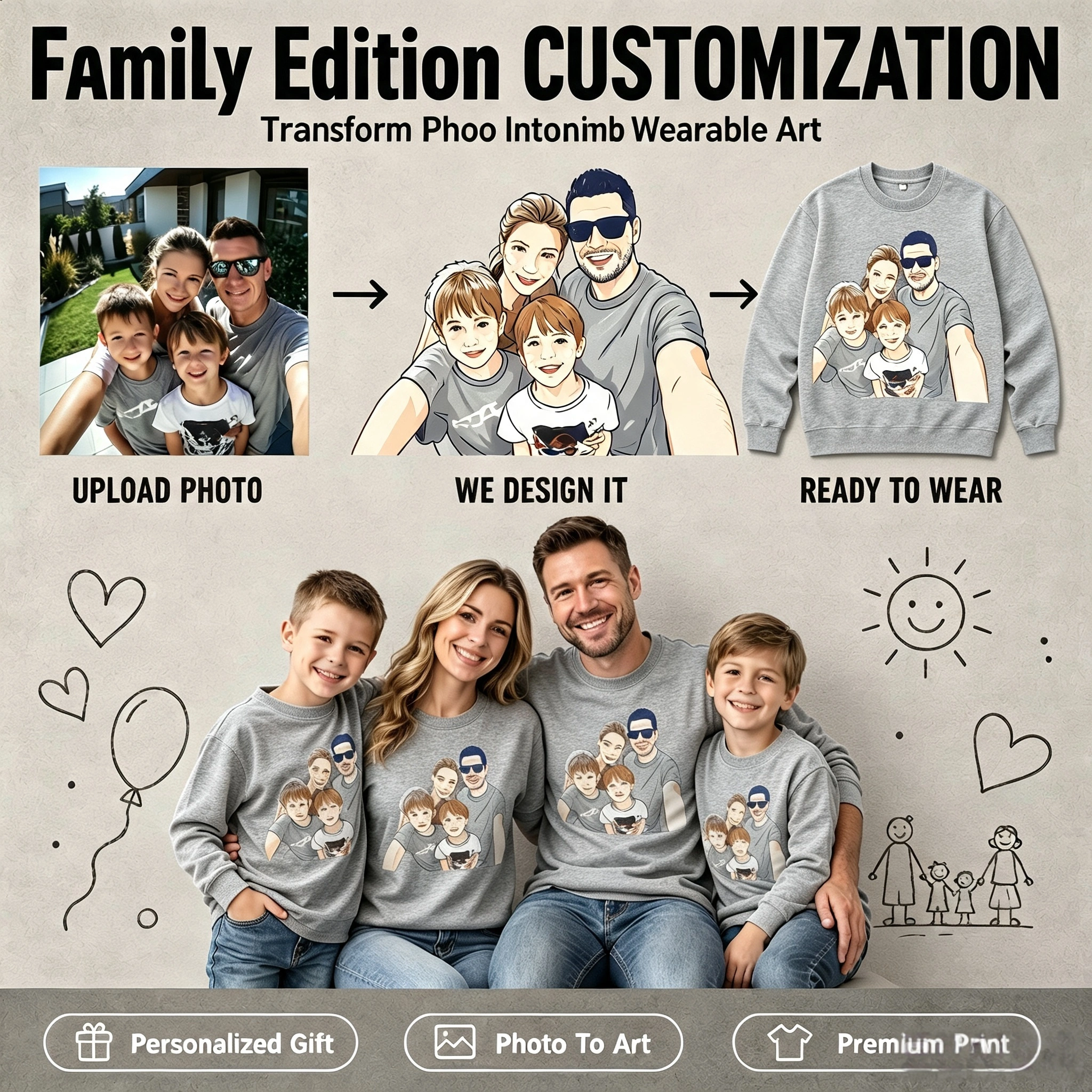 Family Edition | Custom Family Photo Sweatshirt