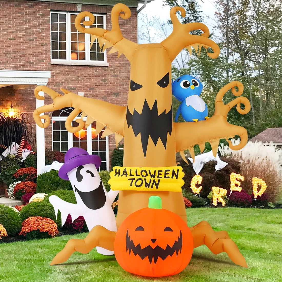GOOSH Halloween Inflatables 8 FT Halloween Inflatable tree with Ghost Pumpkin and Owl, Halloween Dead Tree Decorations Scary Halloween Decorations with Built-in Lights for Halloween/Holiday/Party - Image 4 GOOSH Halloween Inflatables 8 FT Halloween Inflatable tree with Ghost Pumpkin and Owl, Halloween Dead Tree Decorations Scary Halloween Decorations with Built-in Lights for Halloween/Holiday/Party - Image 4