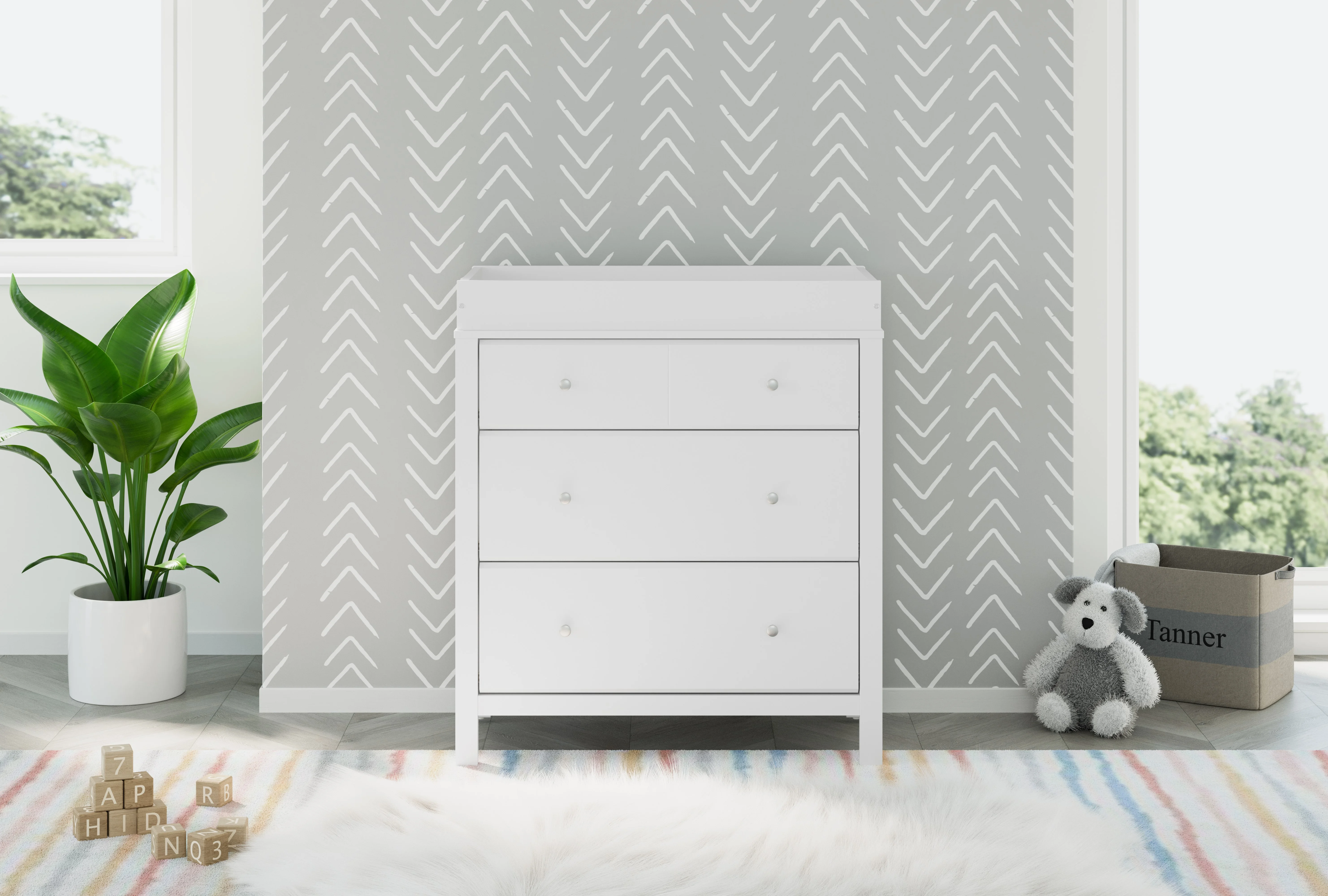 Storkcraft Horizon 3 Drawer Infant Changing Table Dresser, White