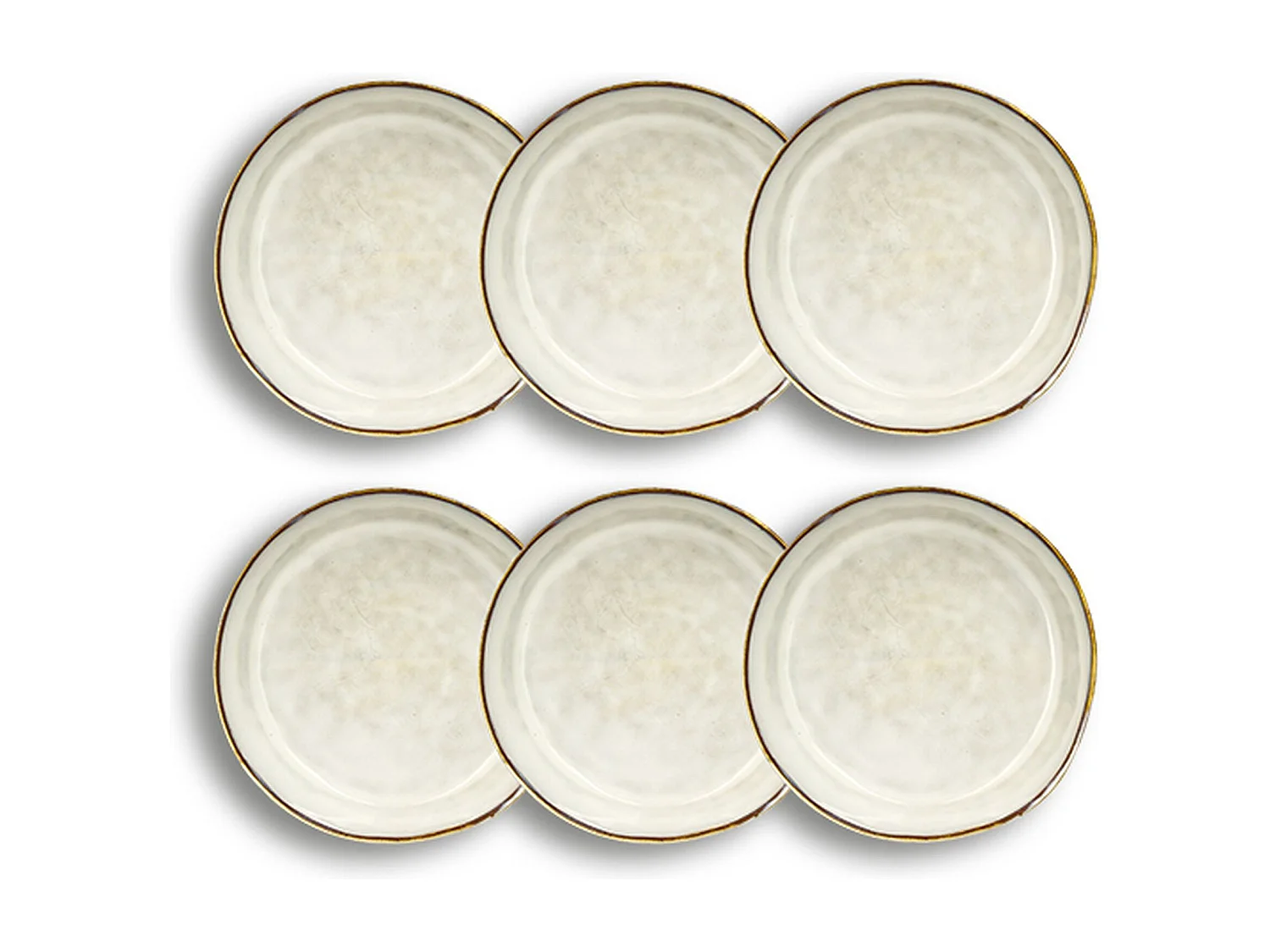 Ogo Living - Lot De 6 Assiettes Coupes Boral 20cm Beige Clair En Grès
