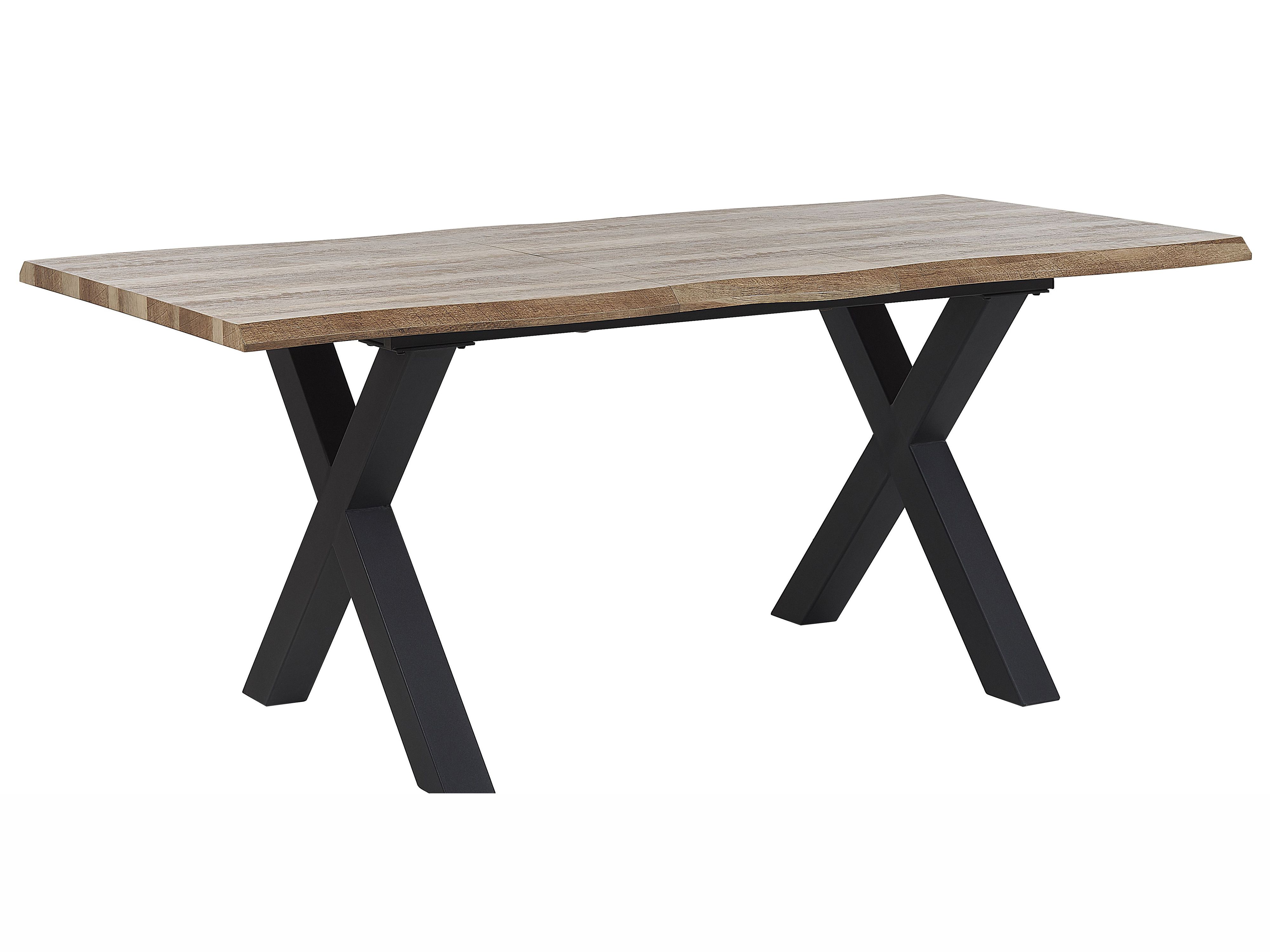 Extending Dining Table BRONSON Dark Brown 140/180 cm 90 cm