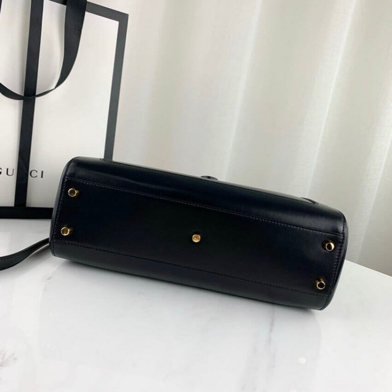 Replica Gucci Jackie 1961 Medium Tote Bag In Black Leather 6490161:1High-quality replica
