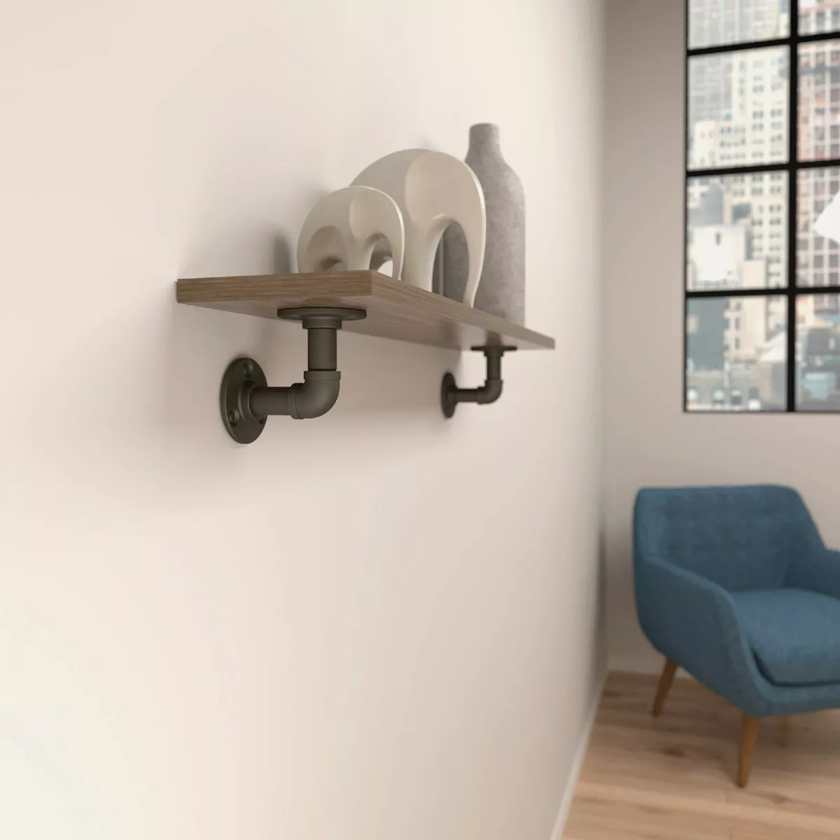 Knape & Vogt Birmingham 4 In. Industrial Elbow Pipe Shelf Bracket