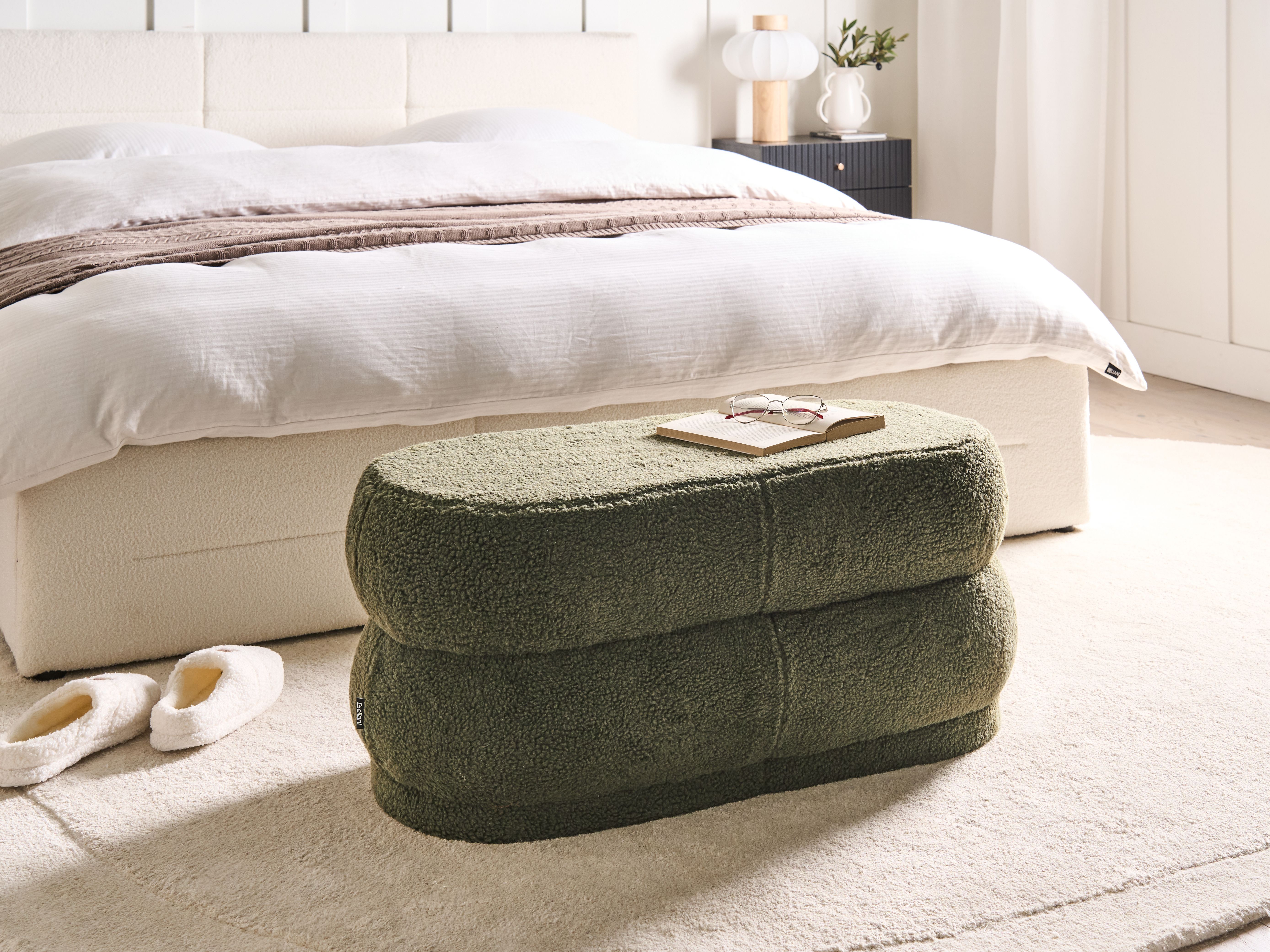 Upholstered Bench ELLENDALE Boucle Green