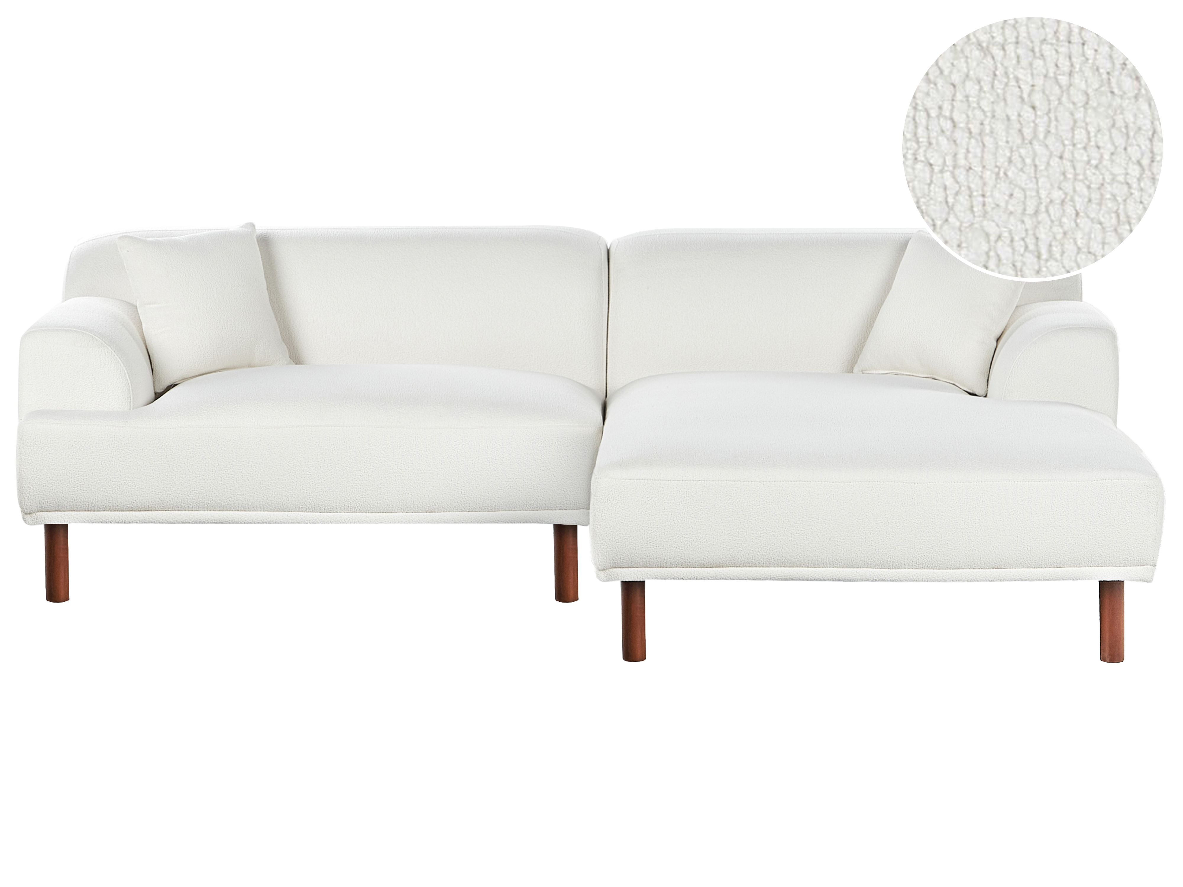 Corner Sofa 3 Seater HOLT Boucle White Left Hand