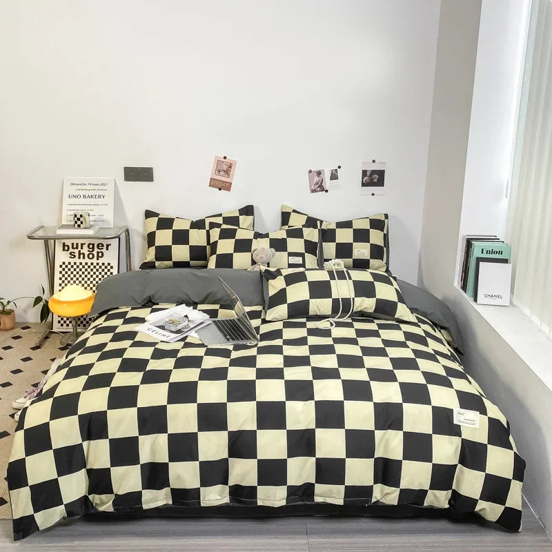 MonoGrid - Modern Geruite Bedset