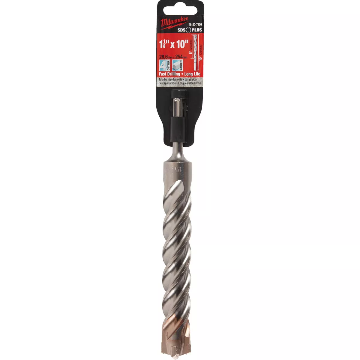 Milwaukee MX4 SDS-Plus 1-1/8 In. x 10 In. 4-Cutter Rotary Hammer Drill Bit