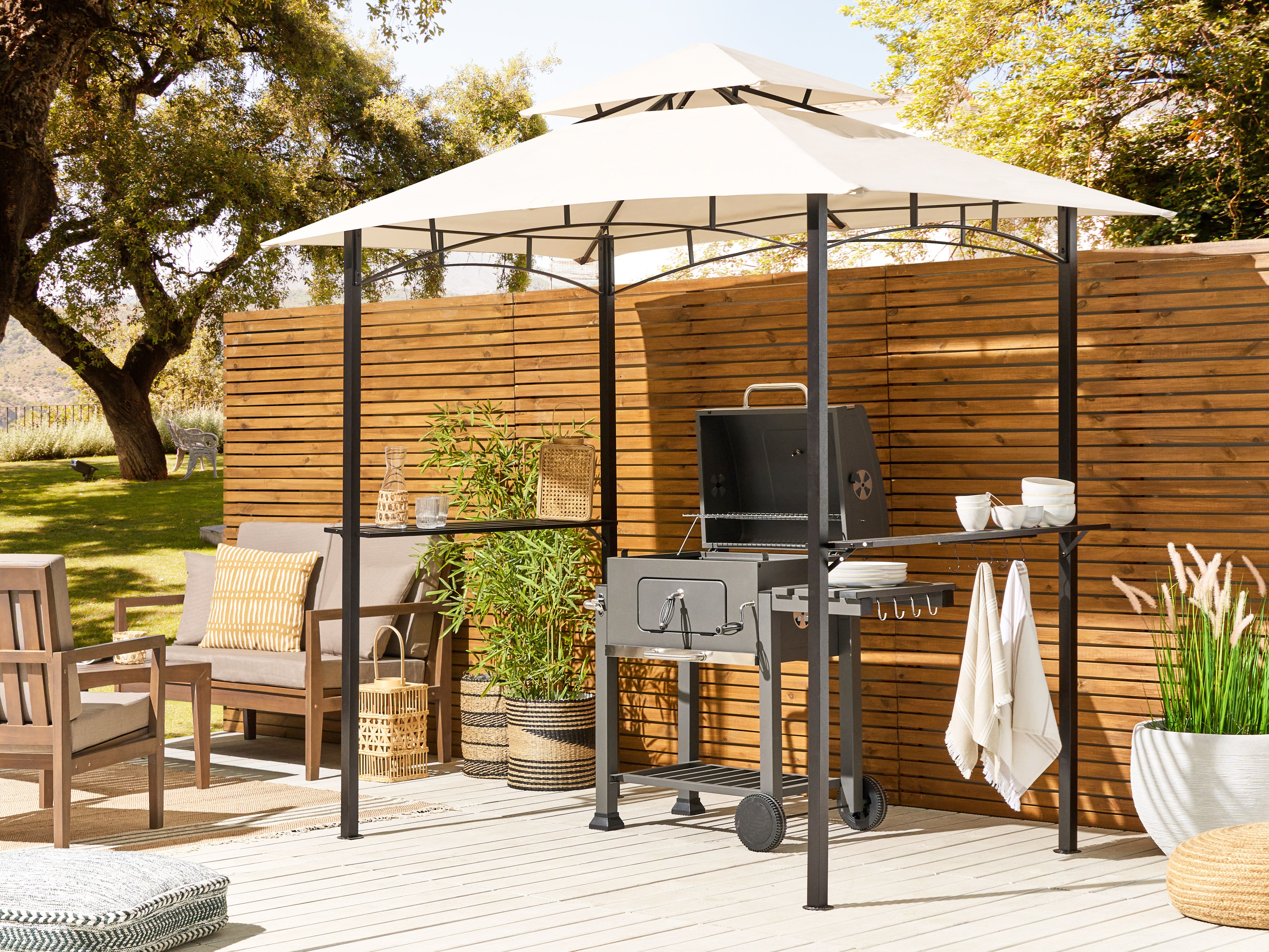 Gazebo NARO Metal 240 cm 148 cm Beige