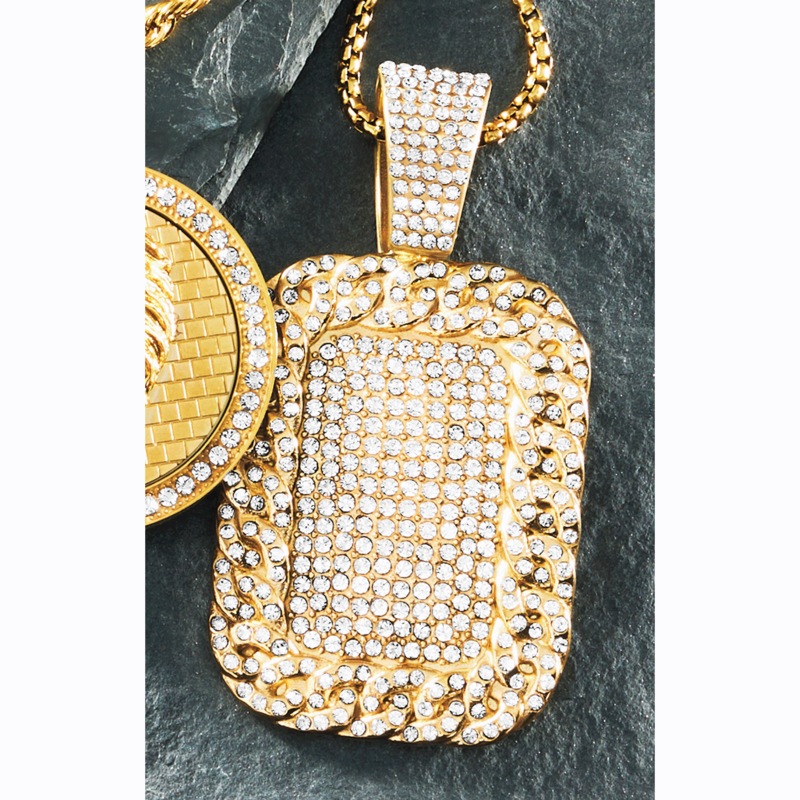 Majesty Crystal Dog Tag Pendant - MIDNIGHT VELVET CATALOG