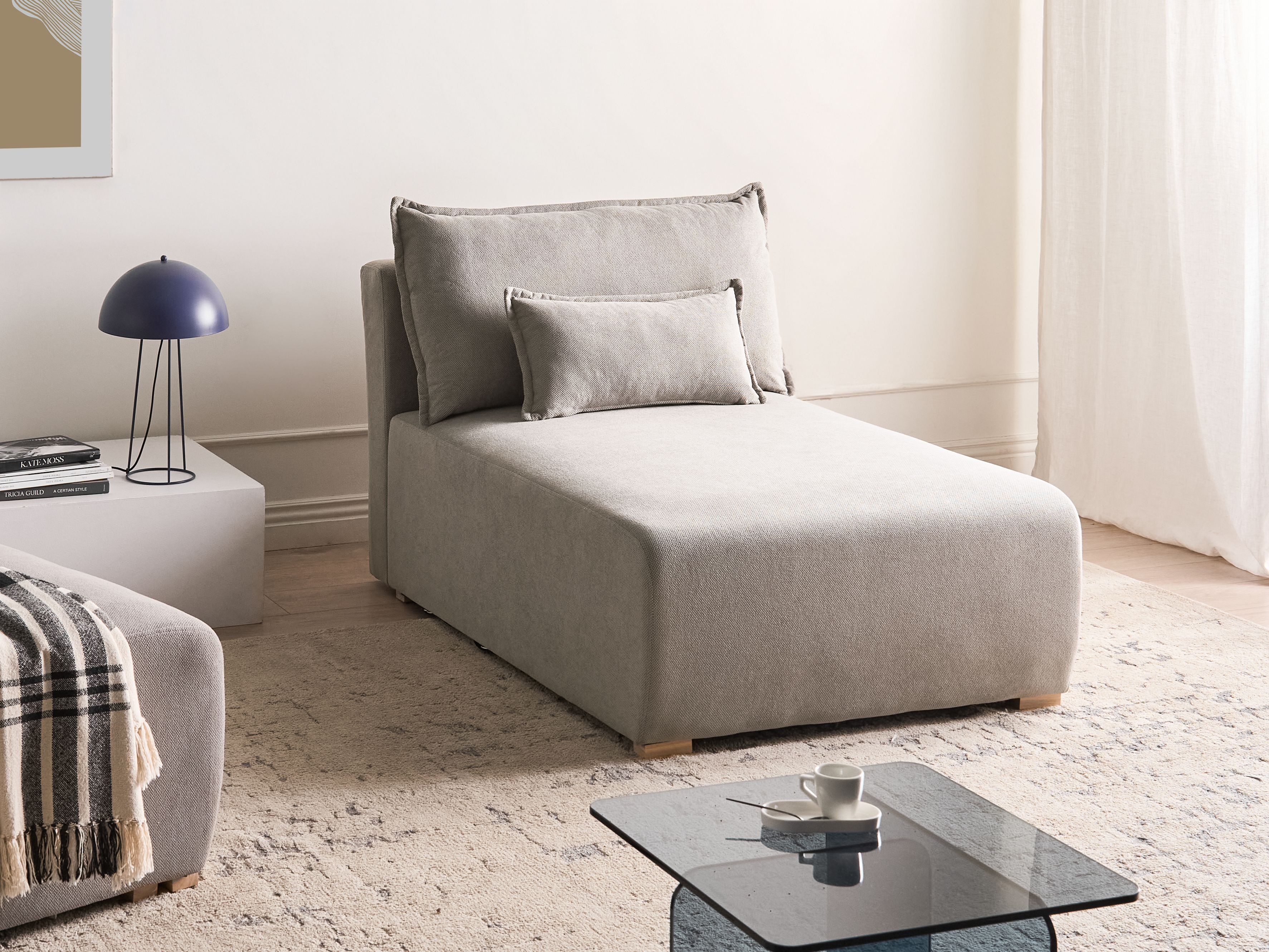 Chaise Longue NERBO Fabric Grey
