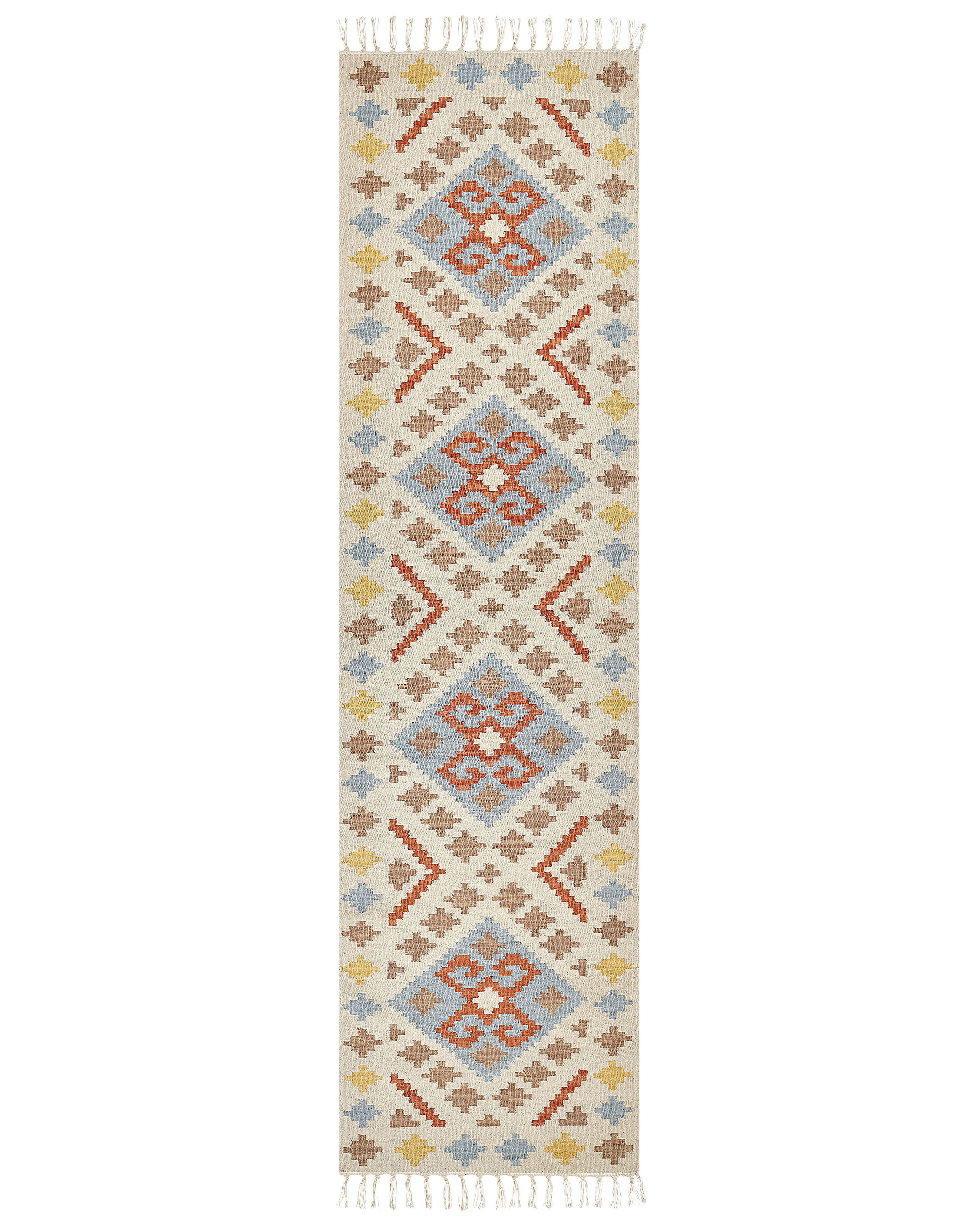 Rug ATAN Multicolour 80 x 300 cm Cotton Kilim