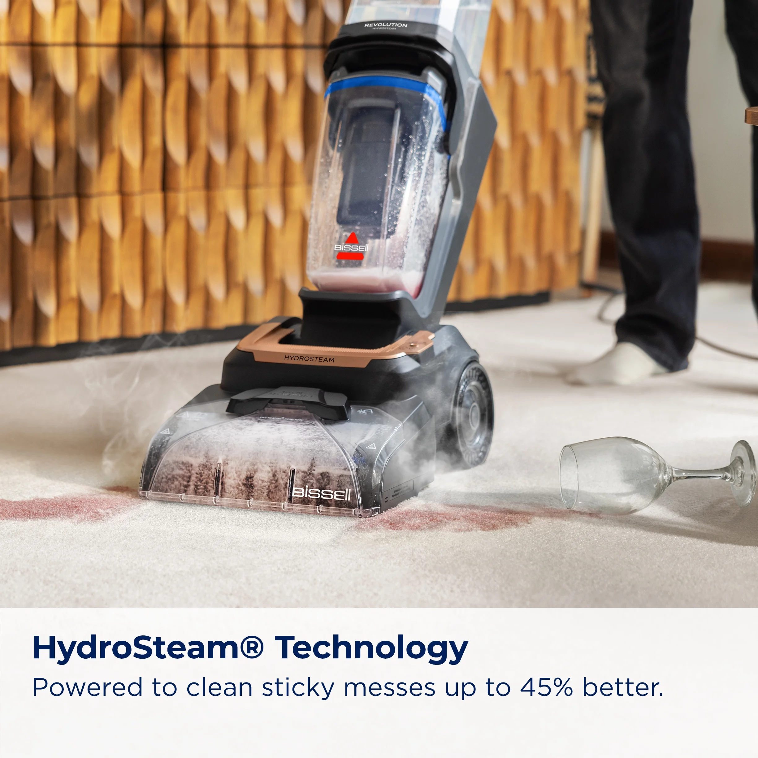 BISSELL Revolution HydroSteam Upright Deep Cleaner, Carpet Cleaner, HydrosSteam Technology, 7 Foot Hose, 4