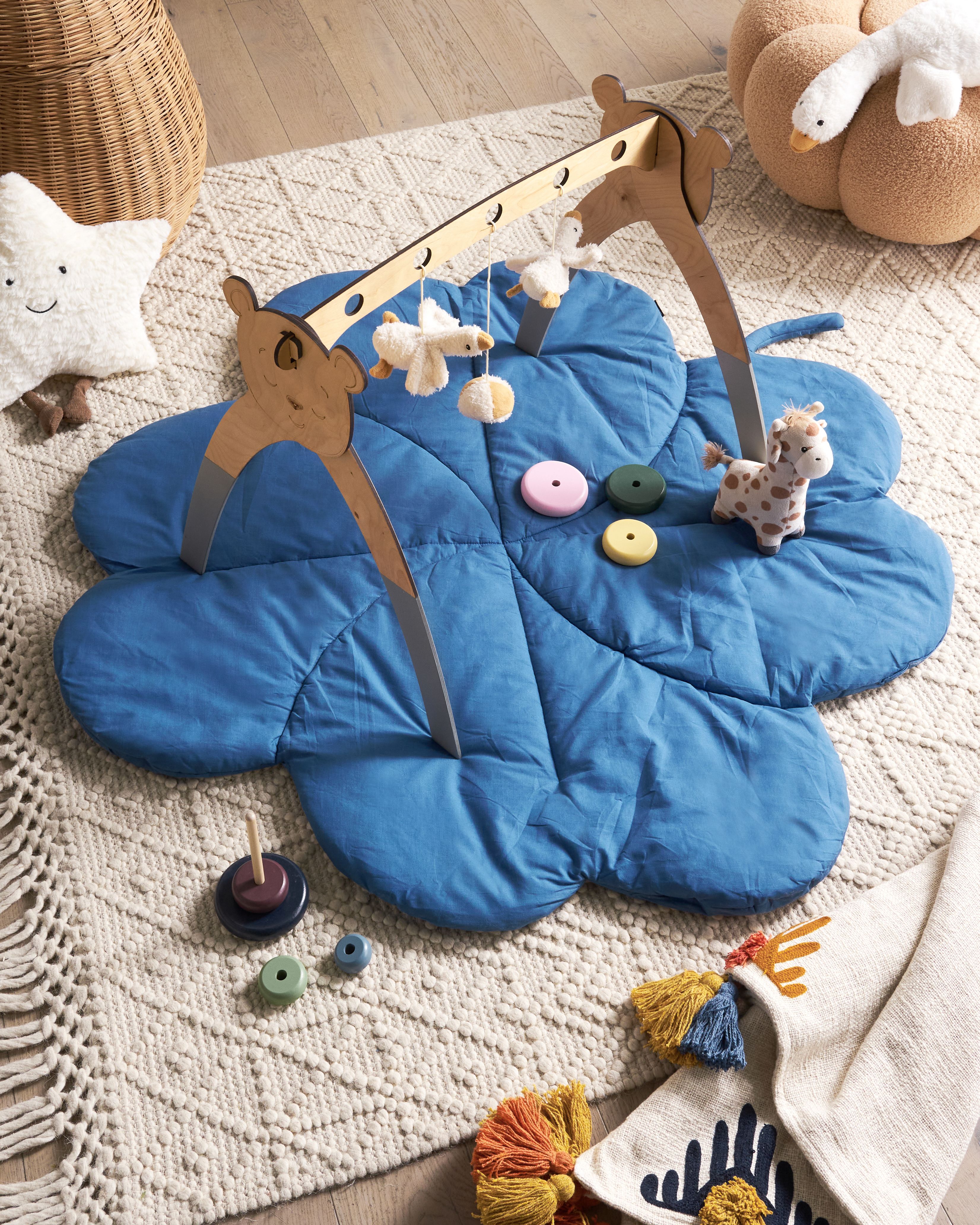 Kids Playmat ACADINE 110 x 110 cm Cotton Blue