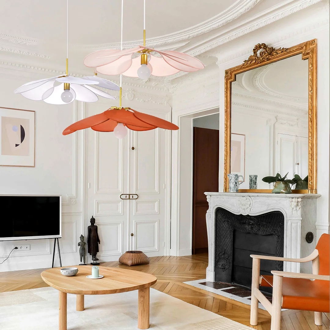 Arturesthome Dining Room Pendant Light, Nordic Modern Light Fixture, Modern Home Ceiling Light, Living Room Boho Flower Hanging Lamp, Bedroom Chandelier
