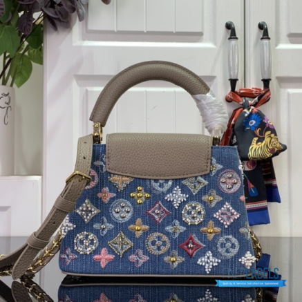 Embellished Denim Mini Handbag with Gold Hardware1:1High-quality replica