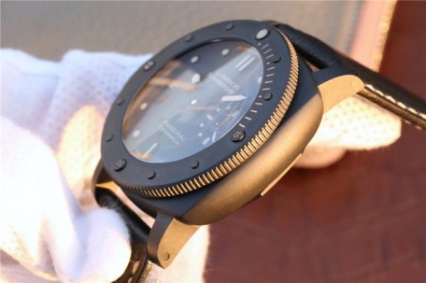 Replica Panerai PAM607 XF Left Handed Real Ceramic Black Leather Strap P9000 - Top club