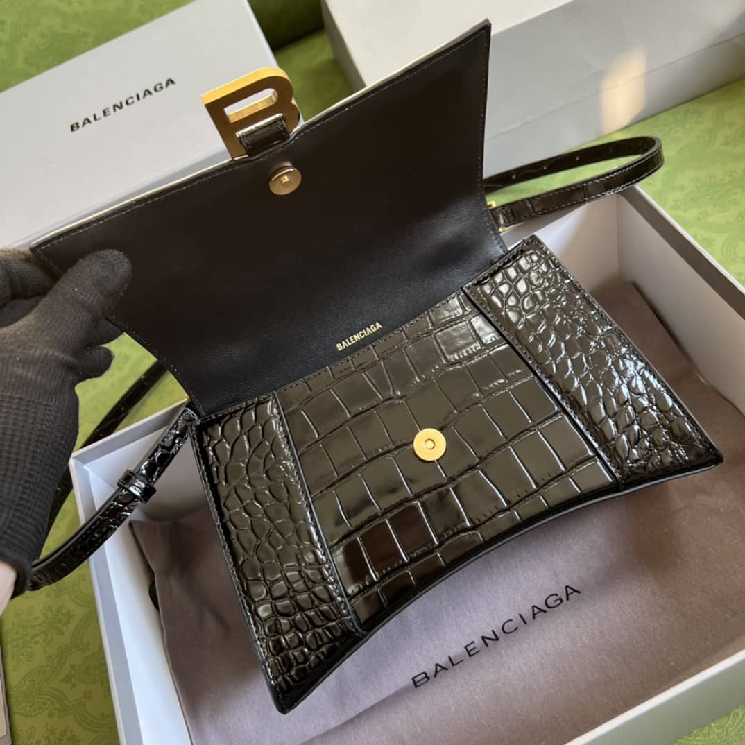 Balenciaga Hourglass Leather Top Handle Replica Bag - Replicaclubs