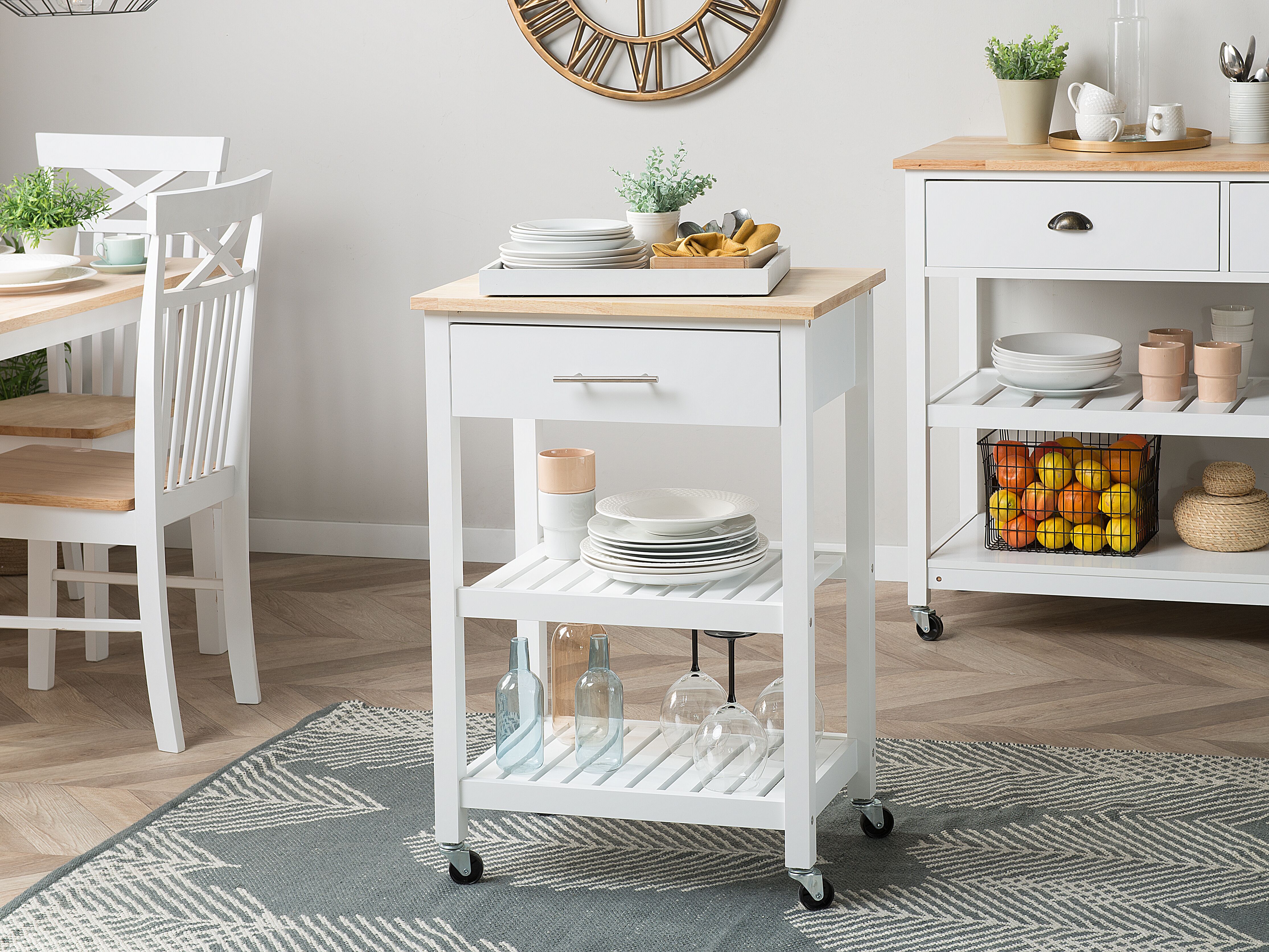 Kitchen Trolley HIUMA Wood White