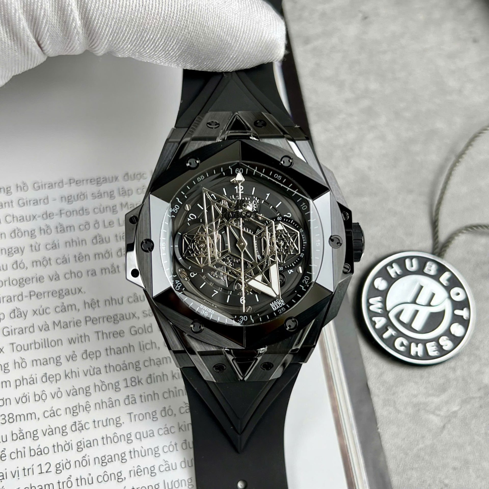 Hublot Best Copies Watches Big Bang Sang Bleu II Black Ceramic BBF Factory 45mm - Top club