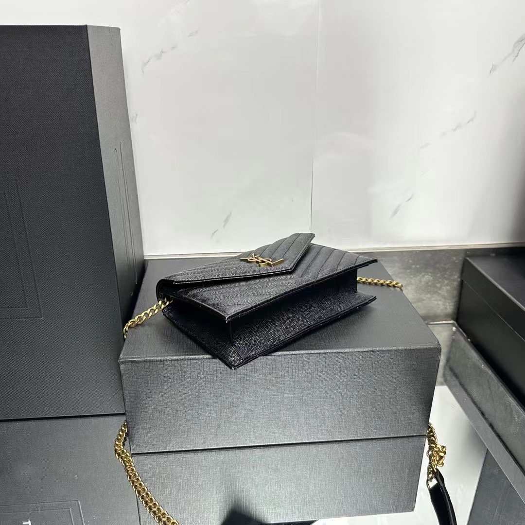 YSL Chain Shoulder Bag - Black Leather & Gold Hardware1:1High-quality replica