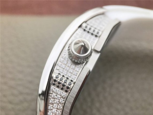 Replica Richard Mille RM 007 Lady SS Diamonds Black Inner Bezel White Rubber Strap 6T51 - Top club