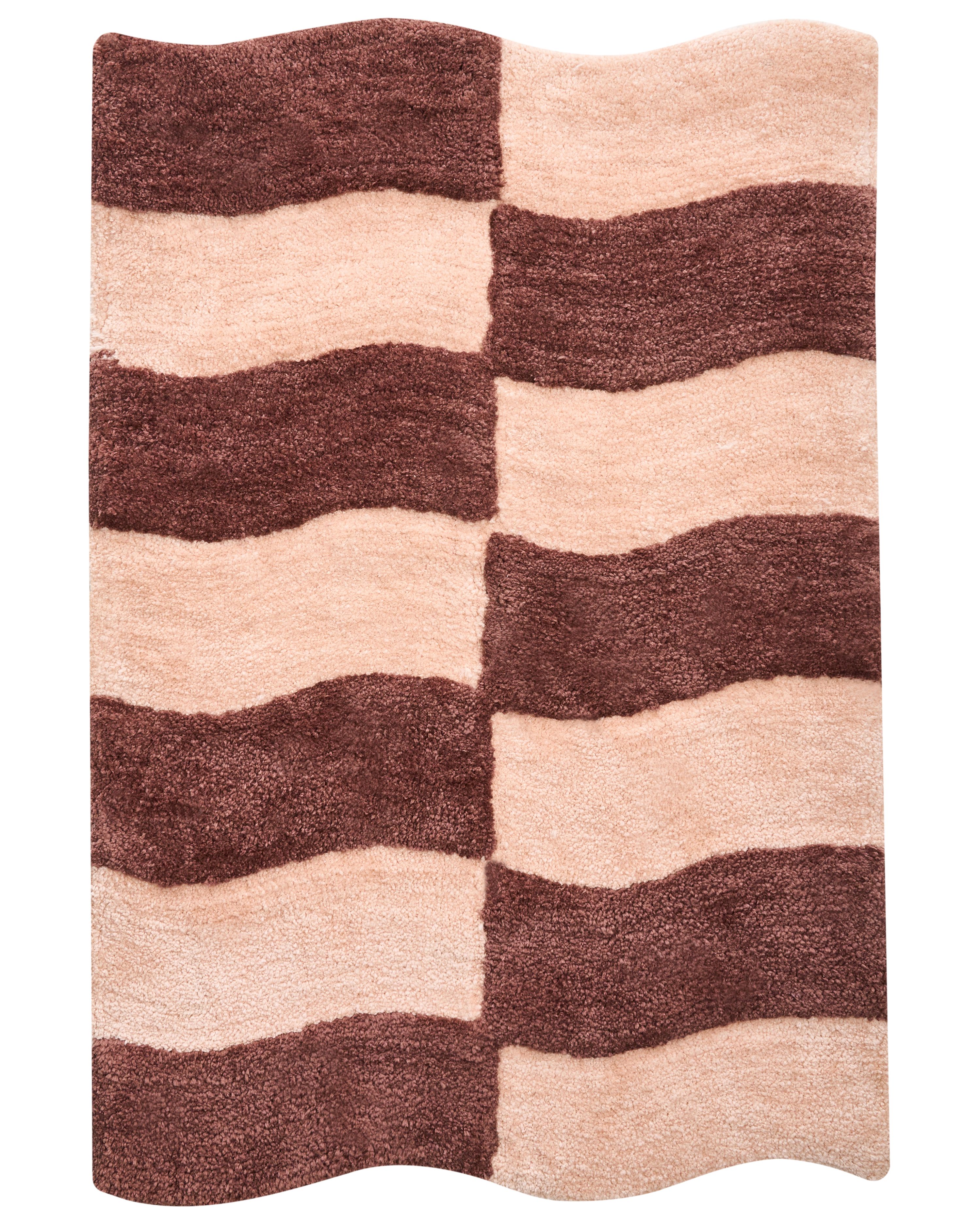 Bath Mat DIWANA Brown/ Beige 60 x 90 cm