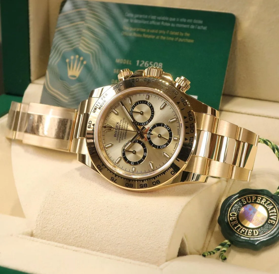 Rolex Cosmograph Daytona 40mm, 18k Yellow Gold, Ref# 126508-0005(1:1 replica) - Top club