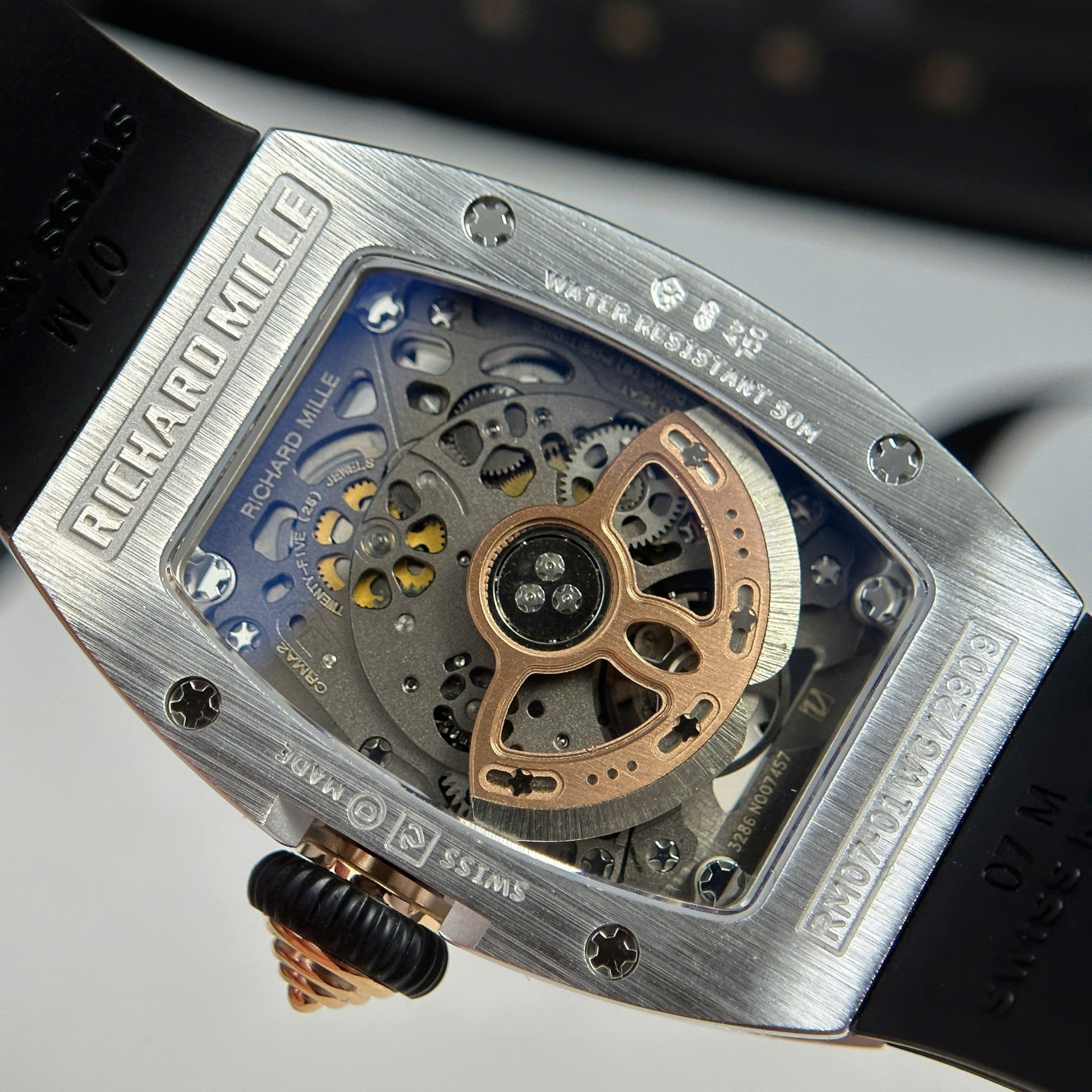 Richard Mille RM07-01 Best Replica Watches Diamonds Black Rubber Strap ZF Factory 36mm - Top club
