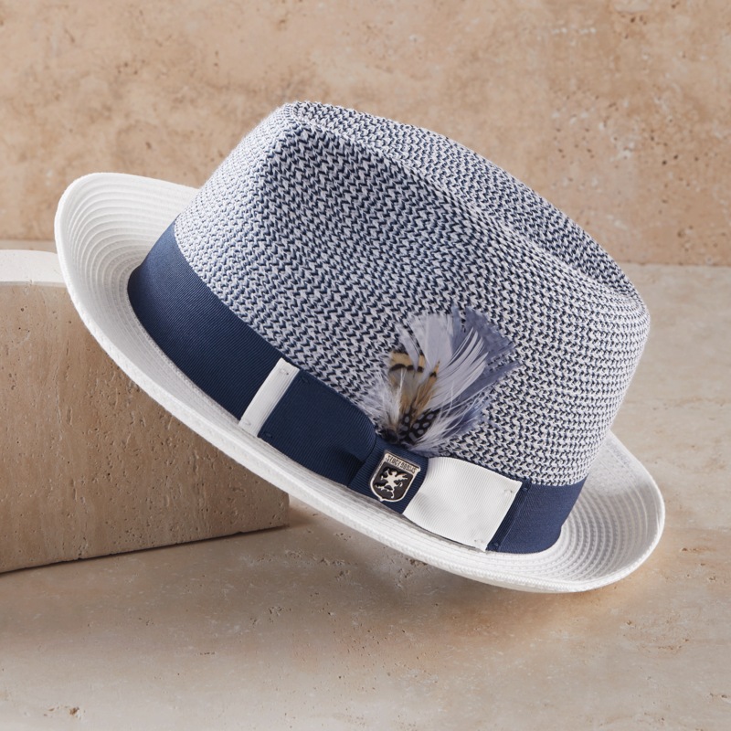 Stacy Adams Skylin Fedora with Faux Feather - MIDNIGHT VELVET CATALOG