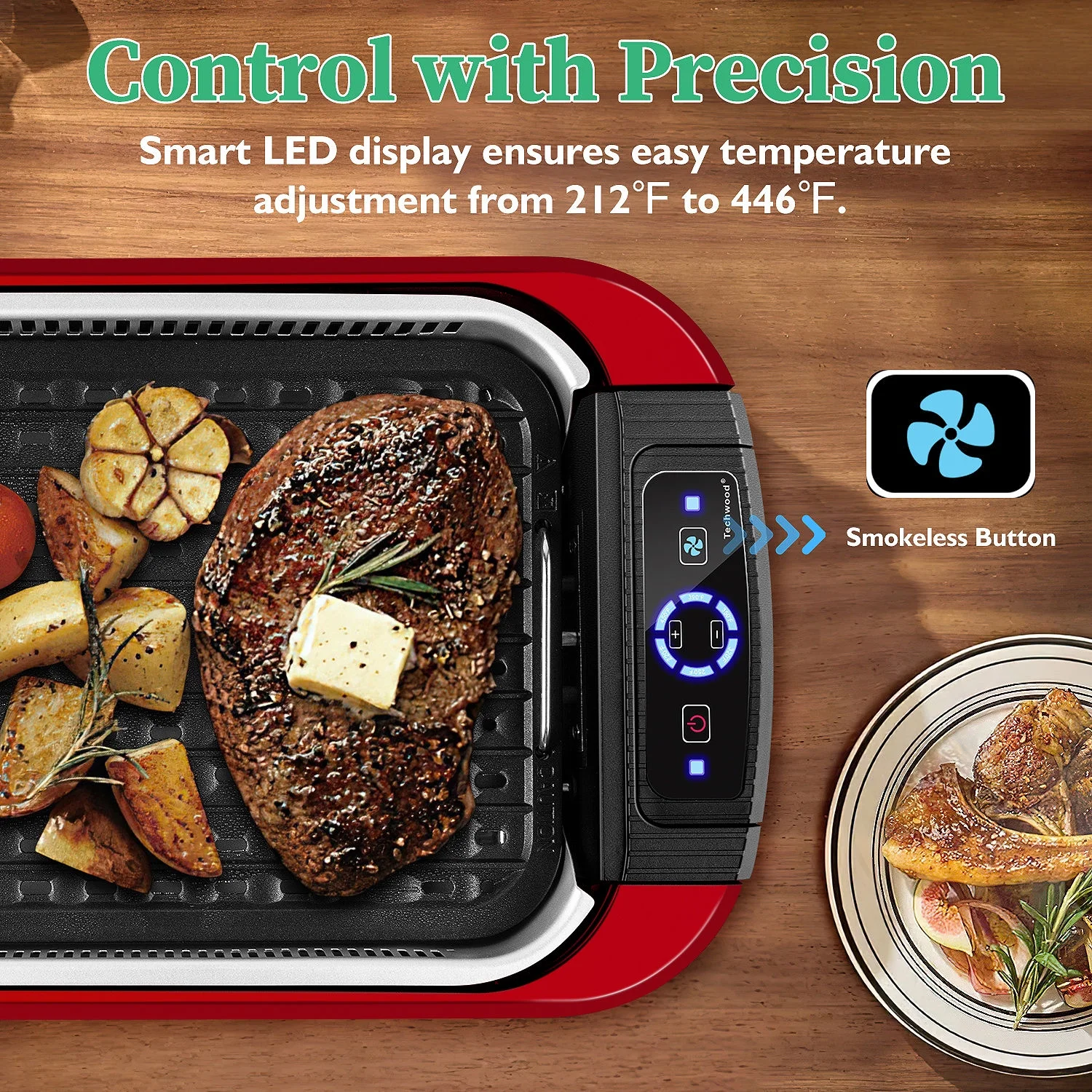 Techwood Indoor Smokeless Grill, 1500W, Black, Electric Portable Korean BBQ Grill with Tempered Glass Lid - Image 51