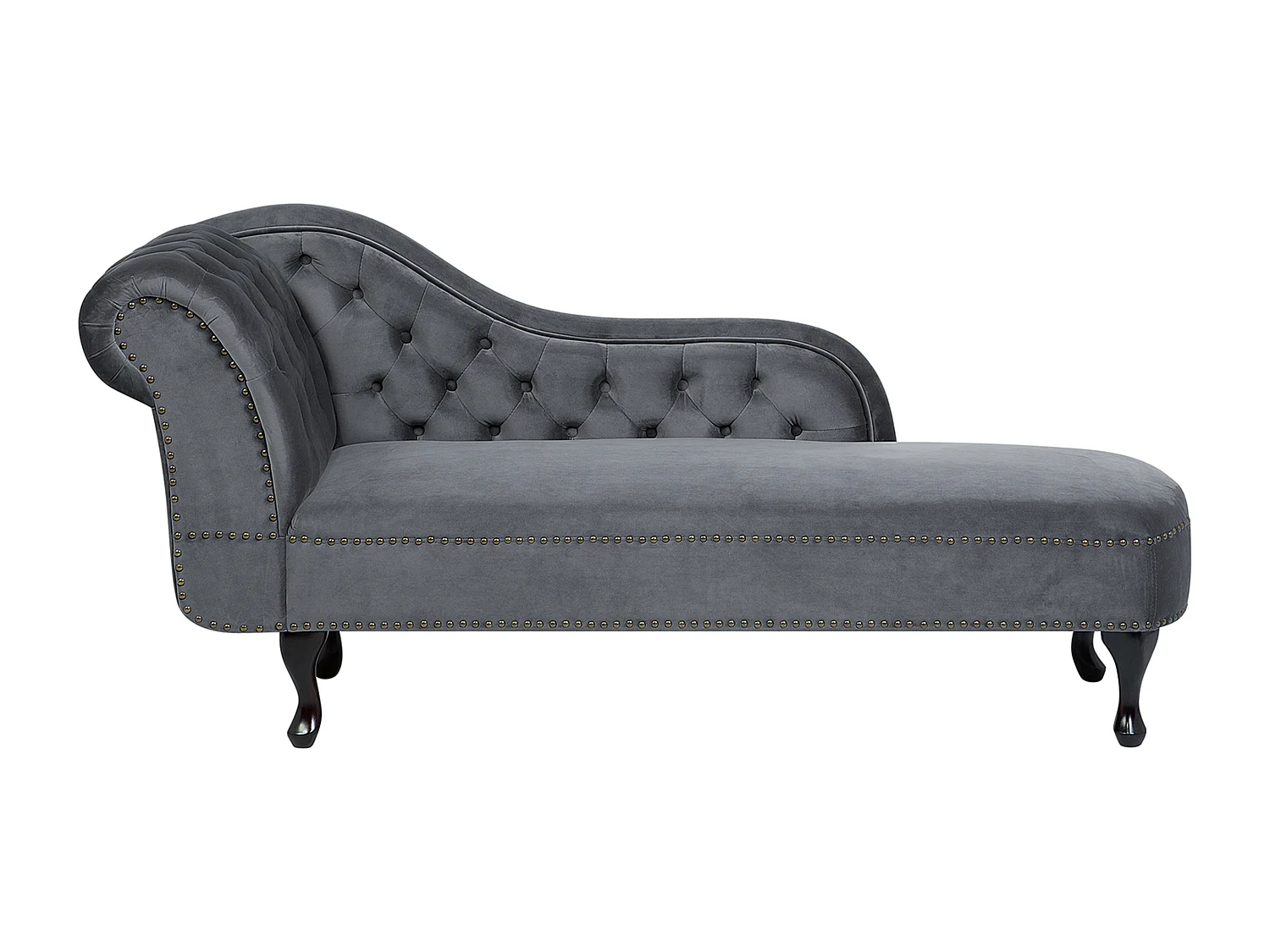 Chaise longue côté gauche NIMES Velours Gris